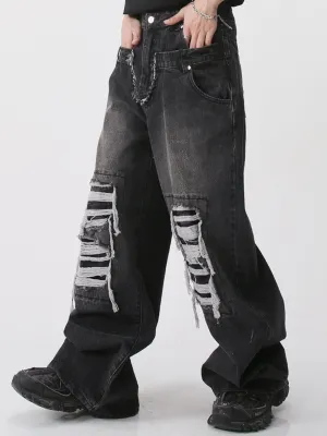 AlanBalen® - Broken Holes Jeans