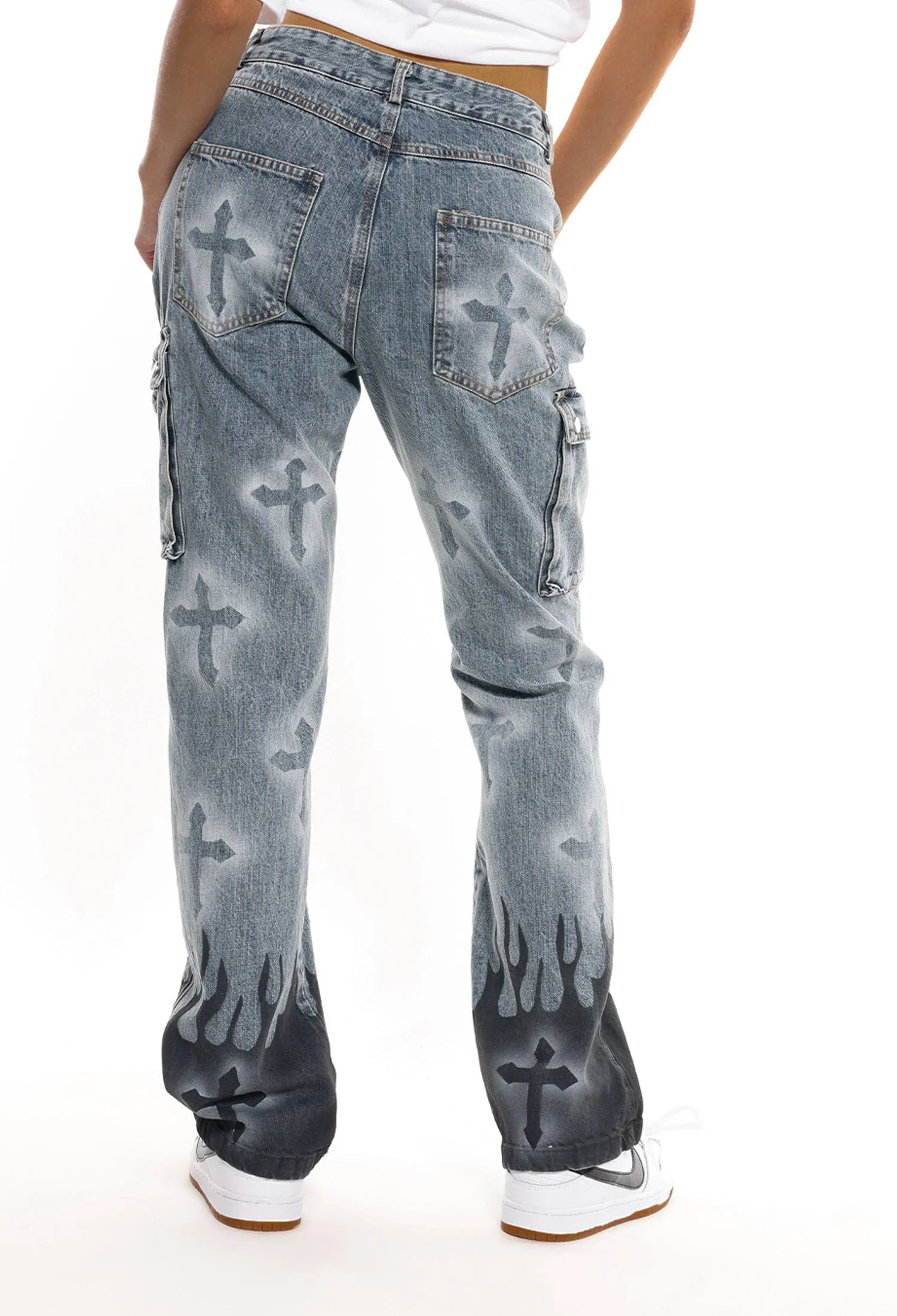 AlanBalen® - Flame & Cross Vibe Slim Jeans