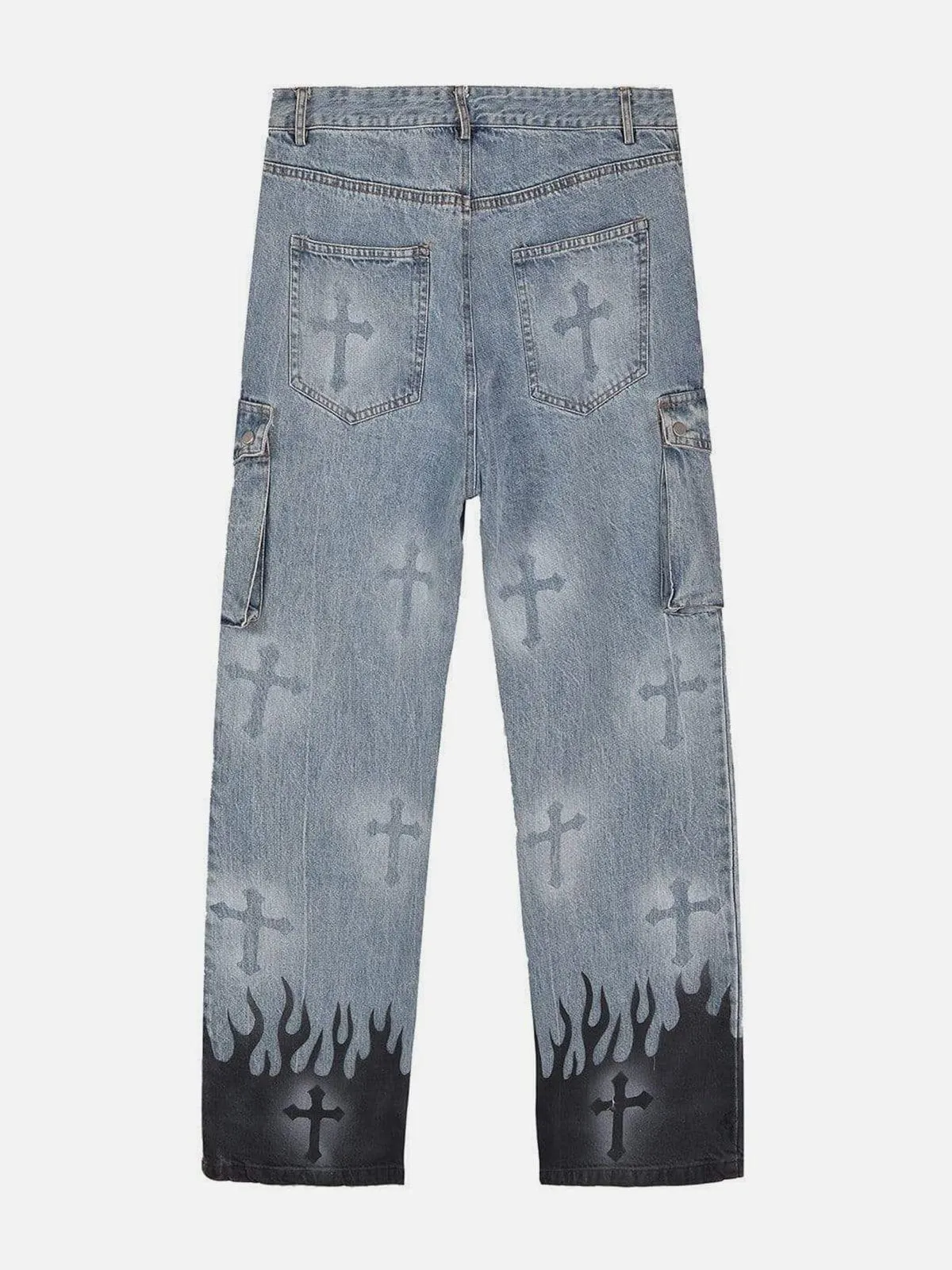 AlanBalen® - Flame & Cross Vibe Slim Jeans