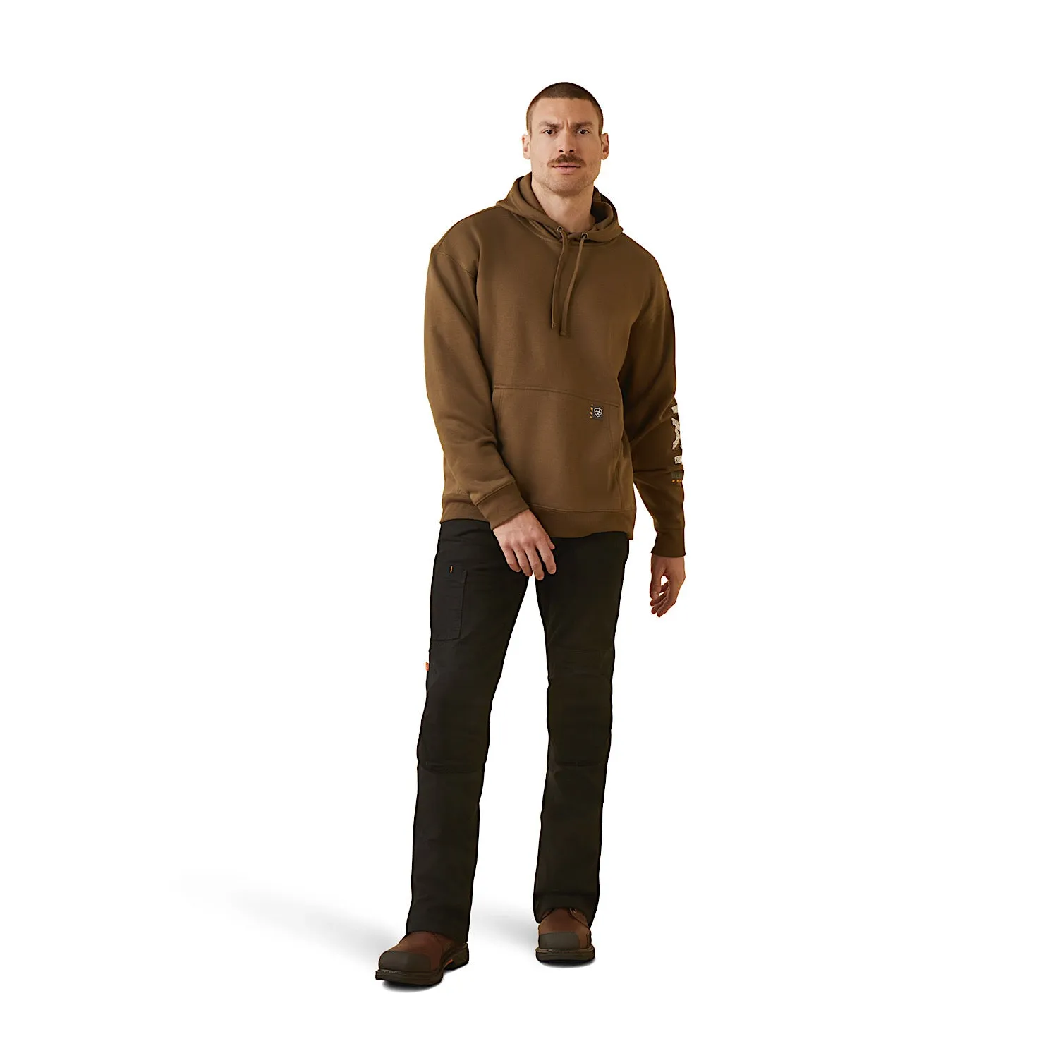 Ariat Mens Rebar Roughneck Pullover Hoodie Beech