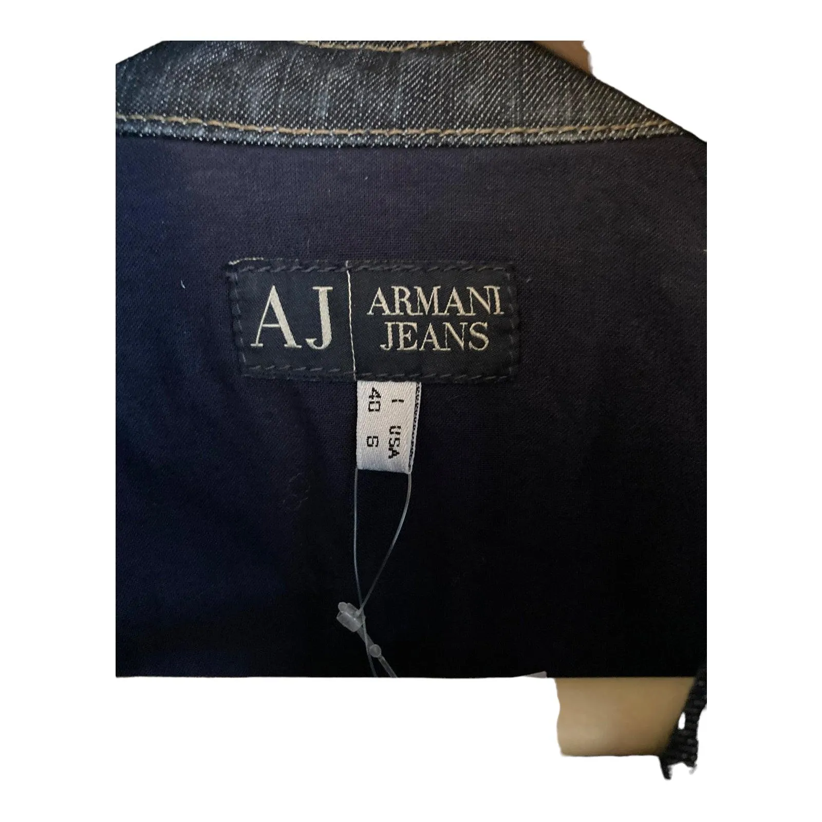 Armani Jeans Blue Denim Long Sleeved Jacket UK Size 10