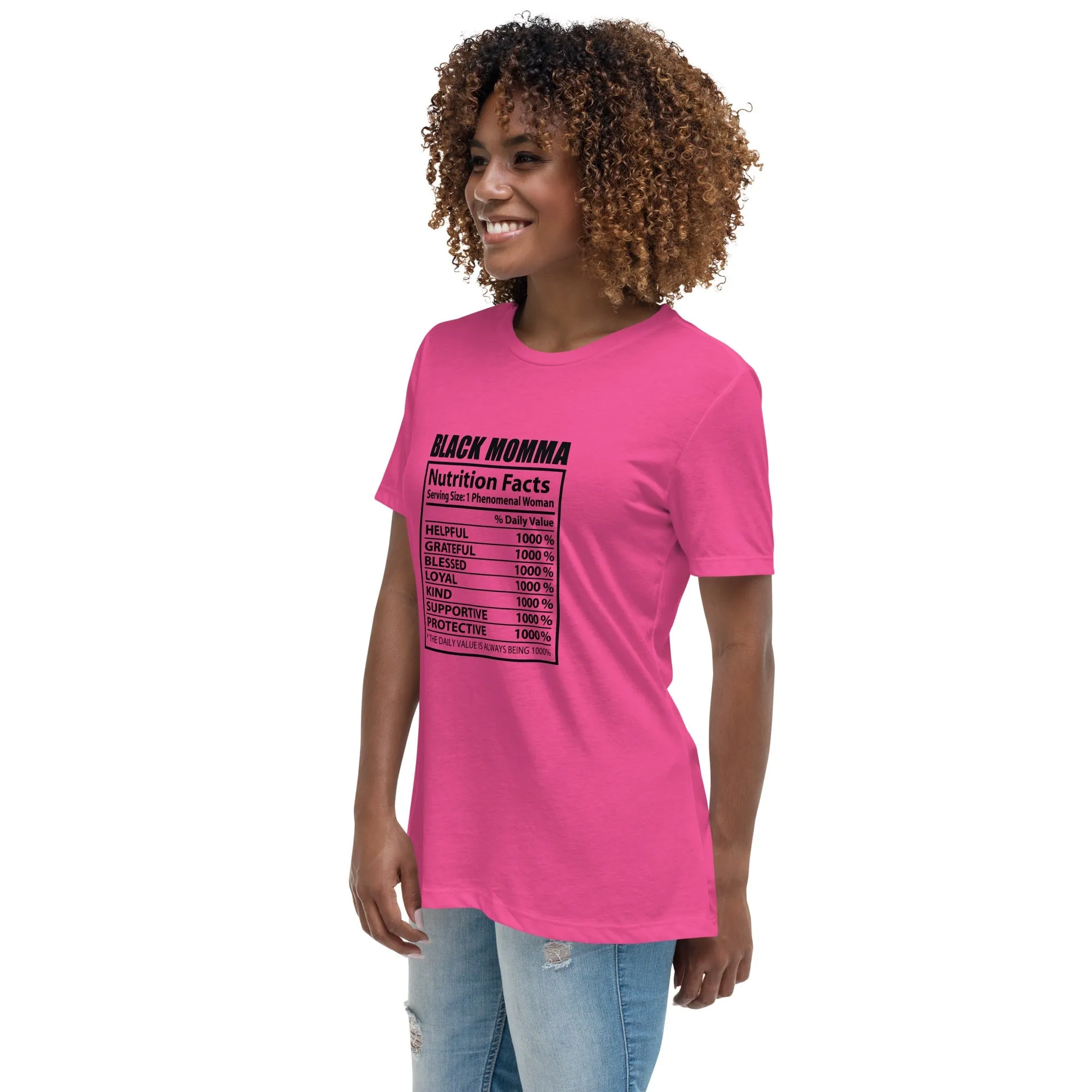 Black Momma Nutrition Facts Women's Short Sleeve T-Shirt