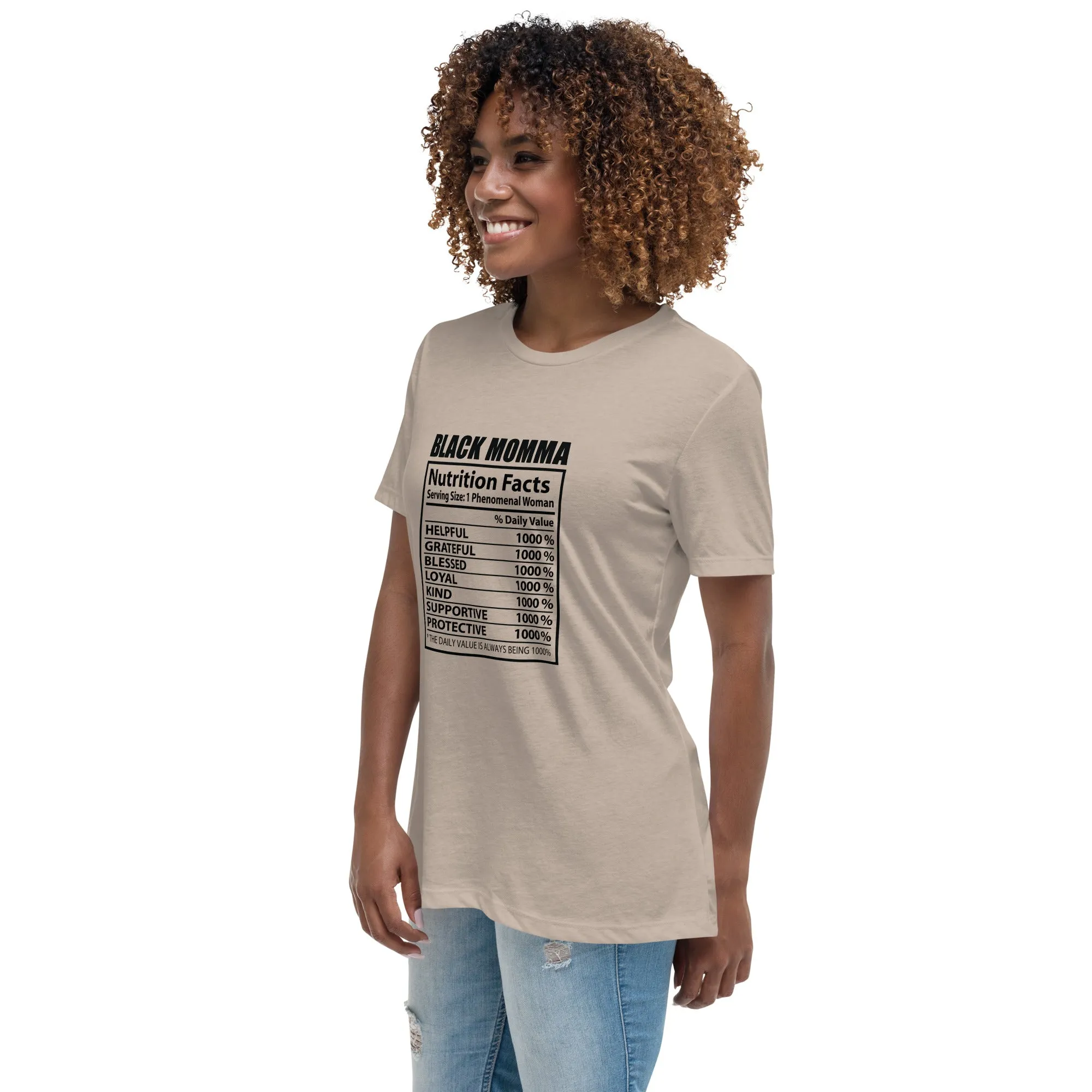 Black Momma Nutrition Facts Women's Short Sleeve T-Shirt