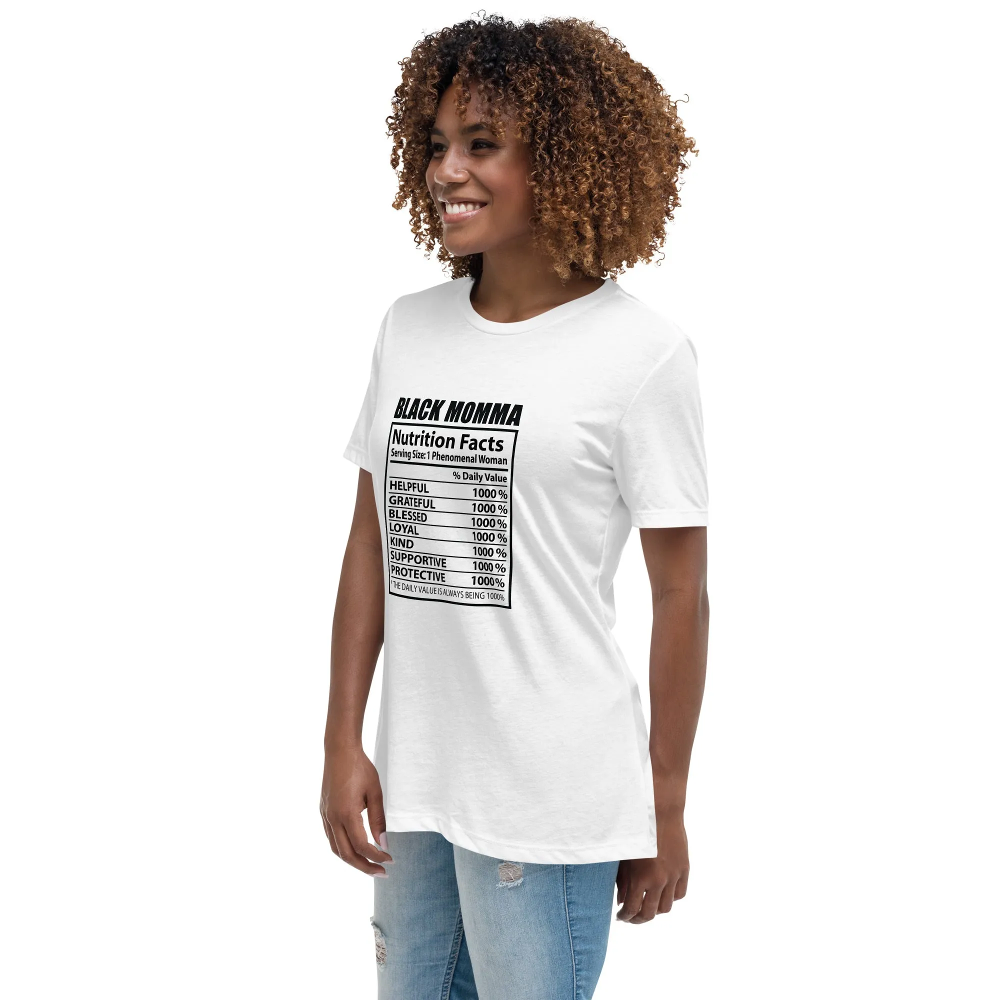 Black Momma Nutrition Facts Women's Short Sleeve T-Shirt