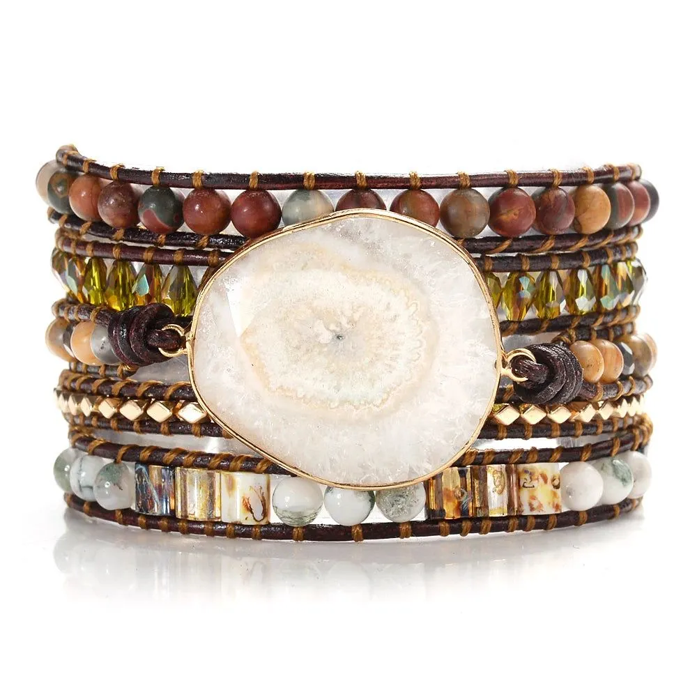 Boho Stone Lion Clasp Bracelets