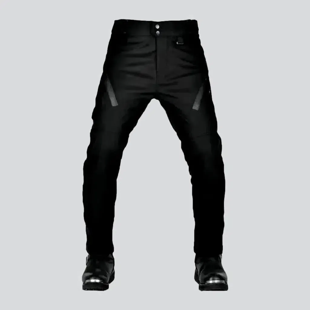 Breathable wax men's riding jeans