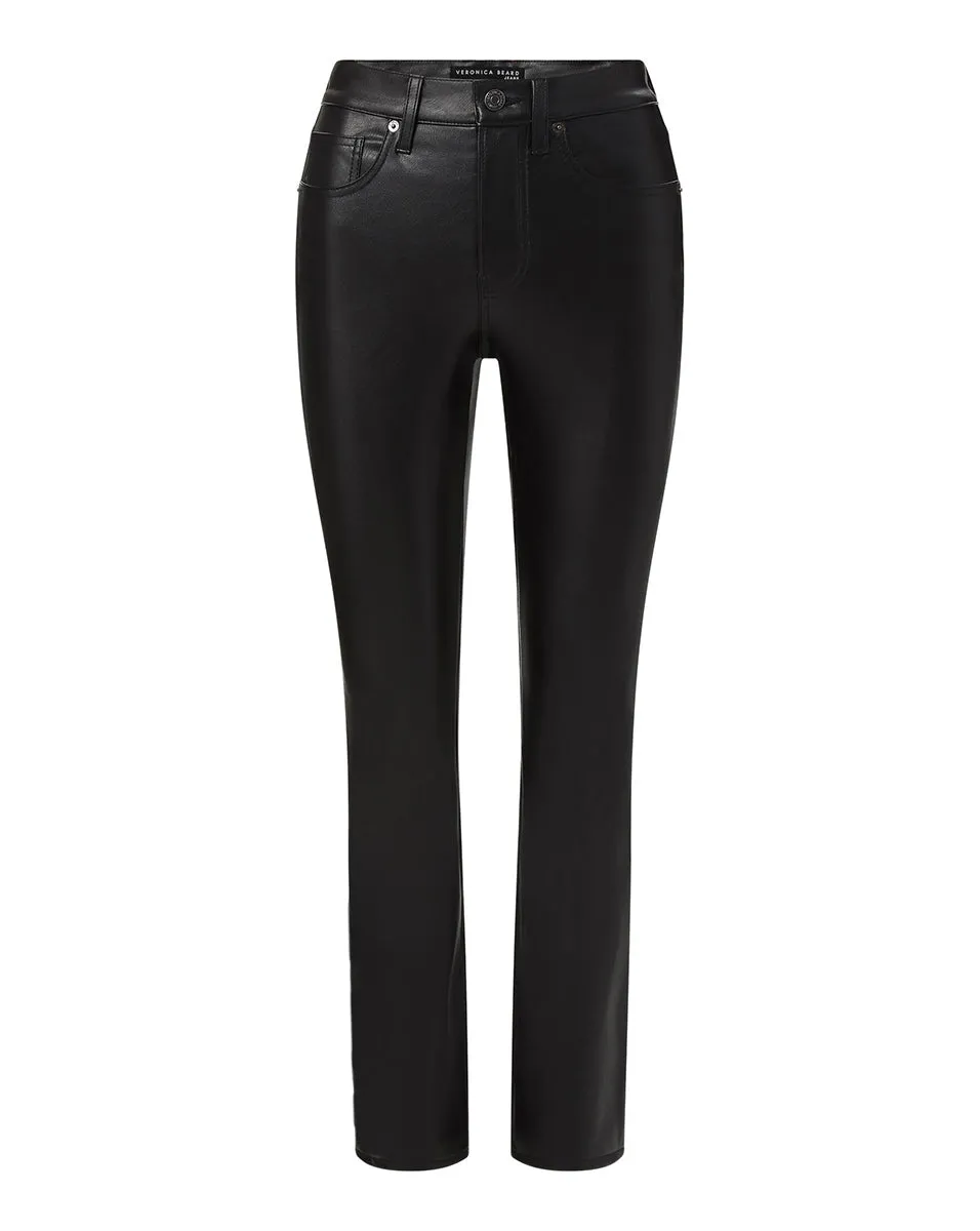 Carly Vegan Leather Kick-Flare Pant