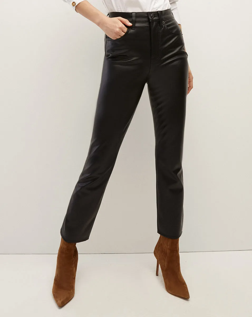 Carly Vegan Leather Kick-Flare Pant