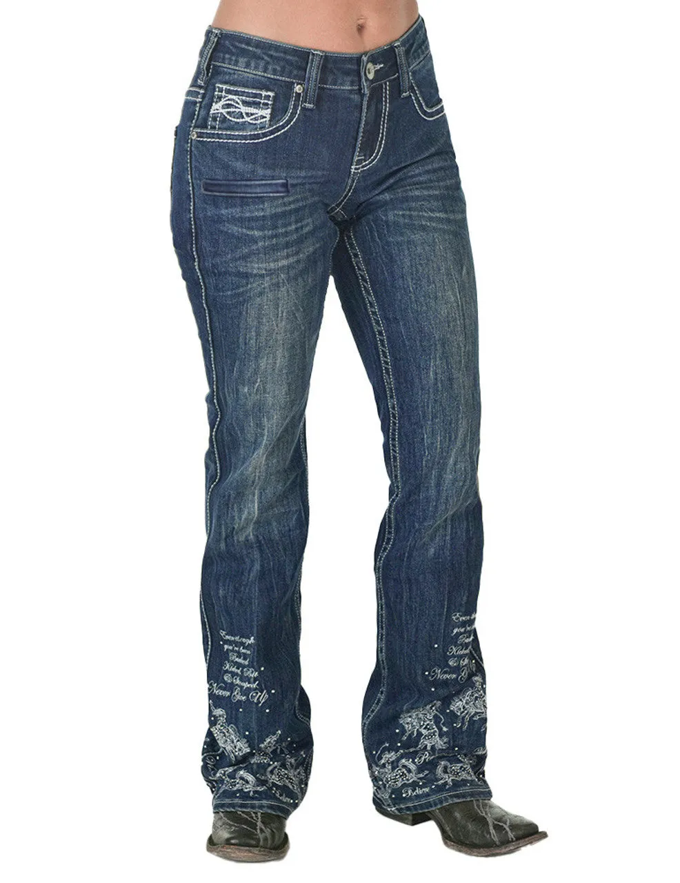 Cowgirl Tuff 25th Anniversary Bootcut Jean - Medium Wash