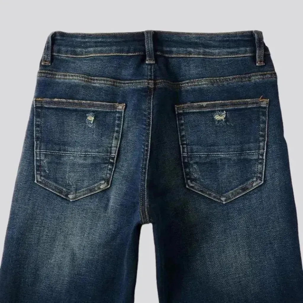 Dark-wash men's casual jeans