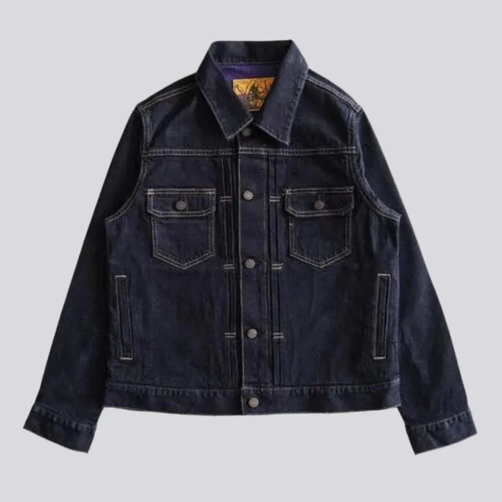 Dark wash selvedge denim jacket