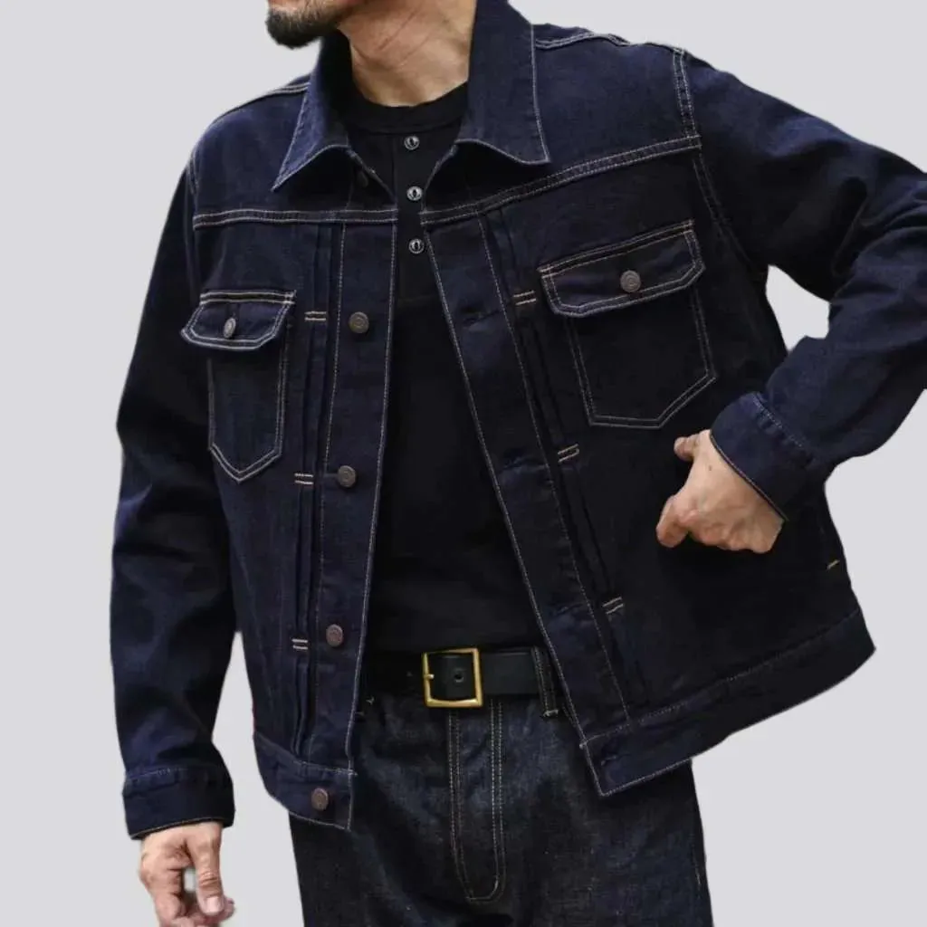 Dark wash selvedge denim jacket