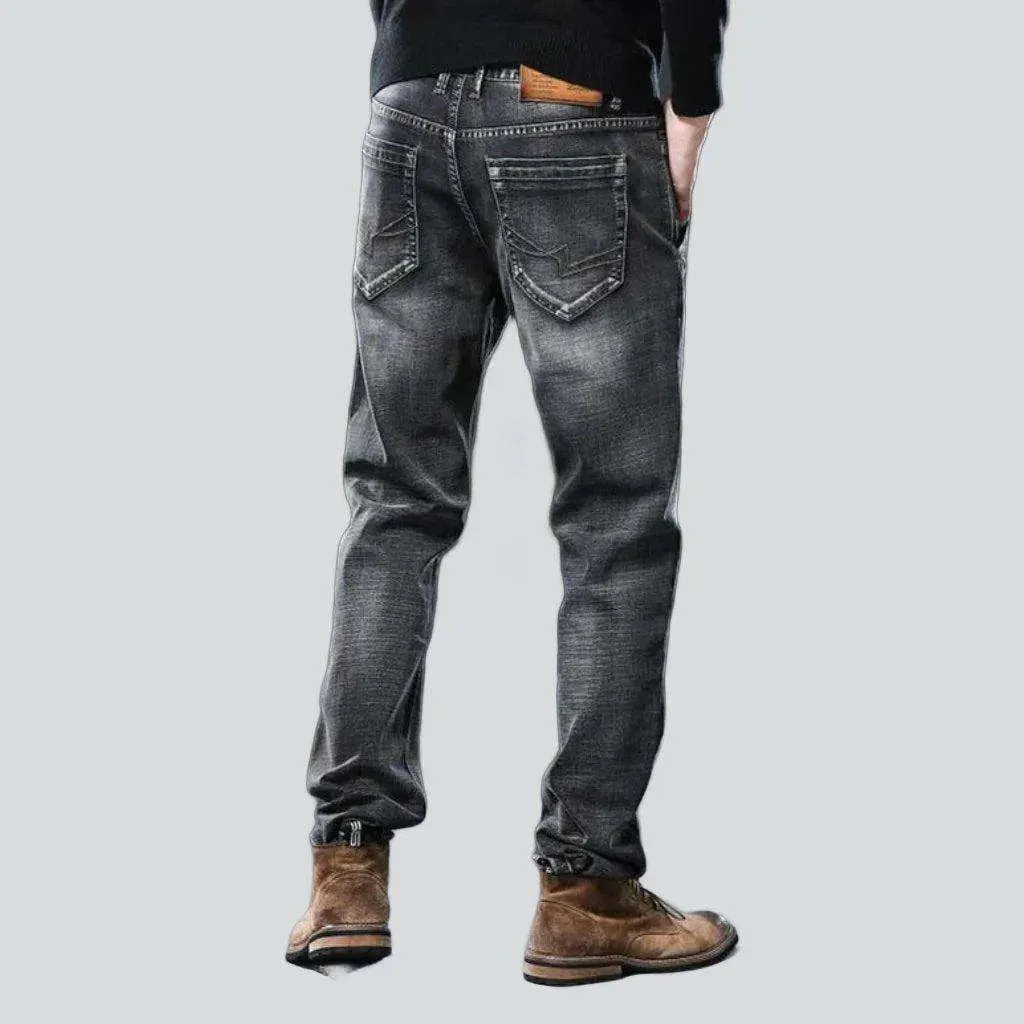 Double pocket dark men's jeans