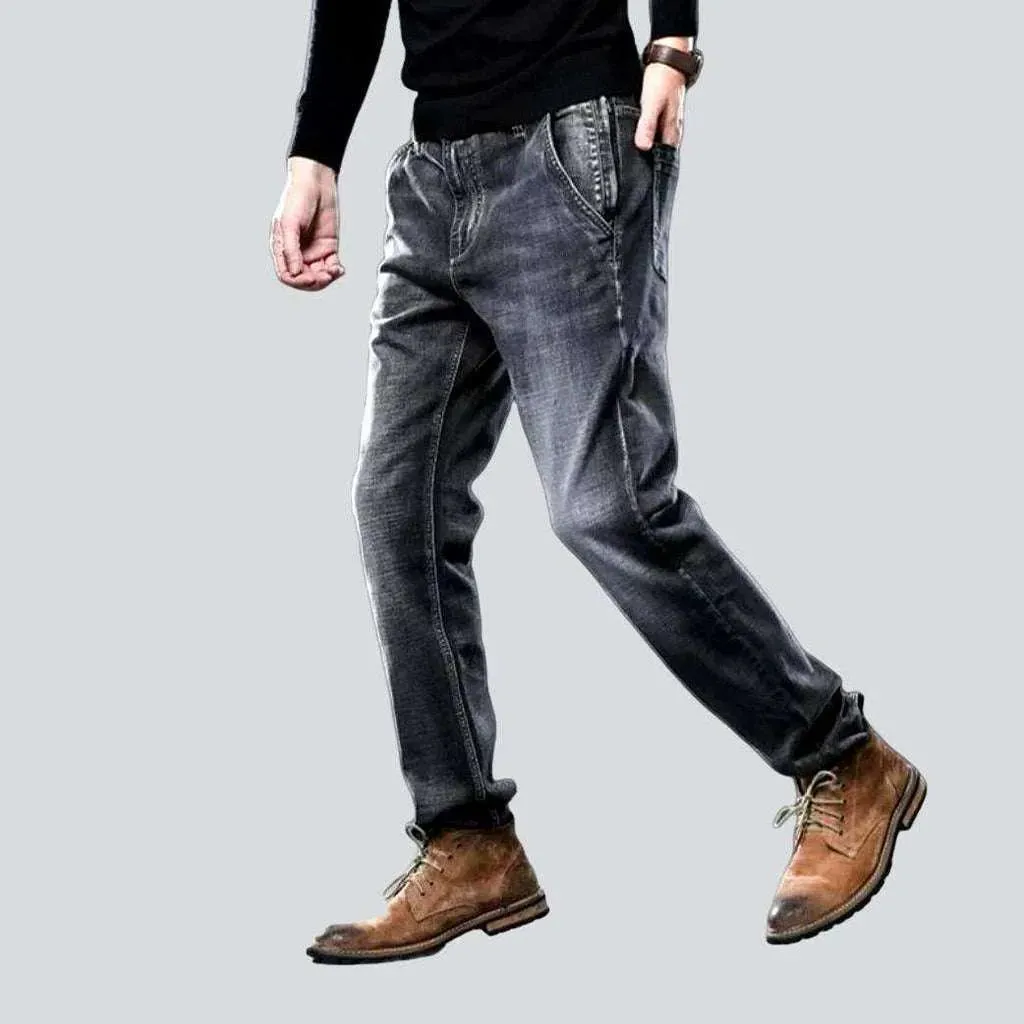 Double pocket dark men's jeans