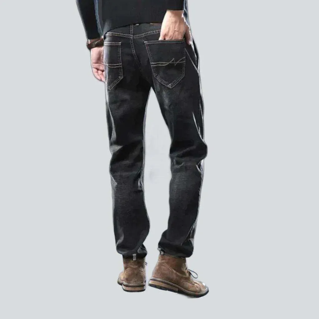 Double pocket dark men's jeans