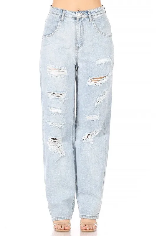 Edgy Instinct Distressed Boyfriend Jeans