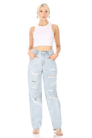 Edgy Instinct Distressed Boyfriend Jeans