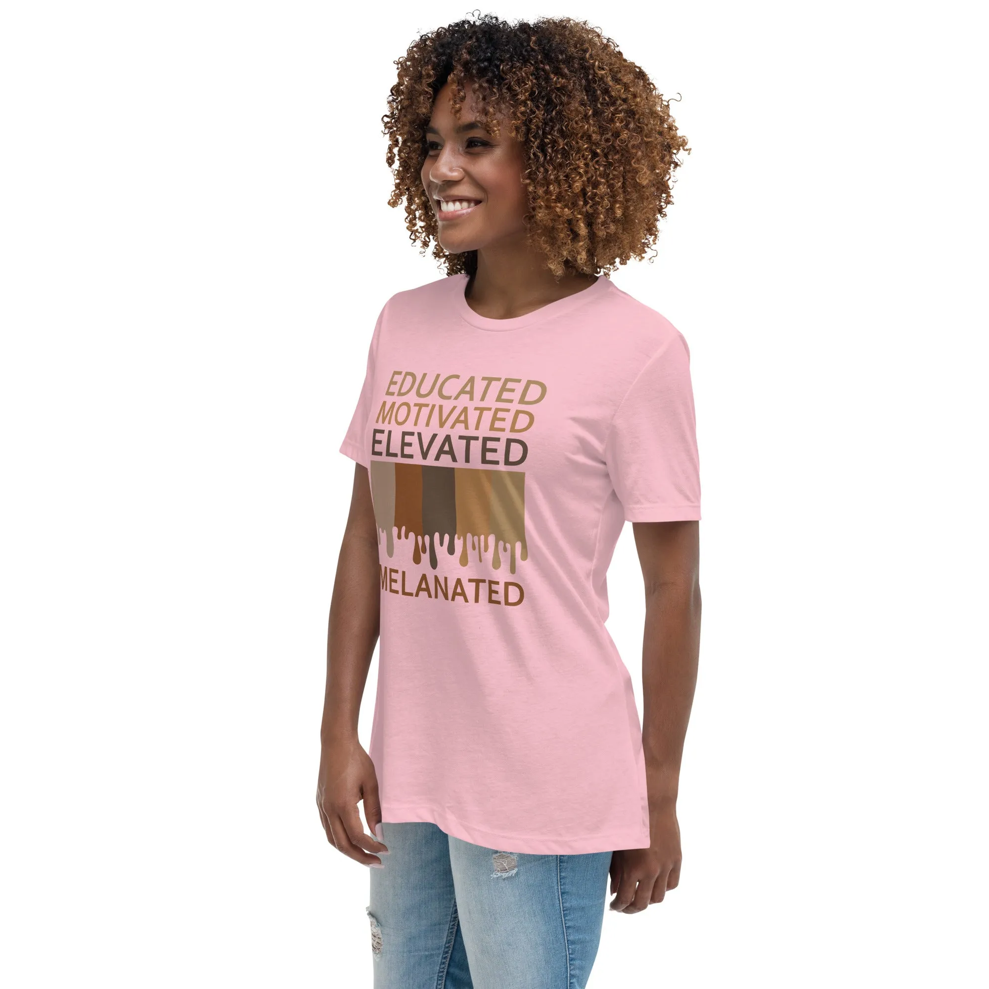 Educated Motivated Elevated Melanated Drip Women's Short Sleeve T-Shirt