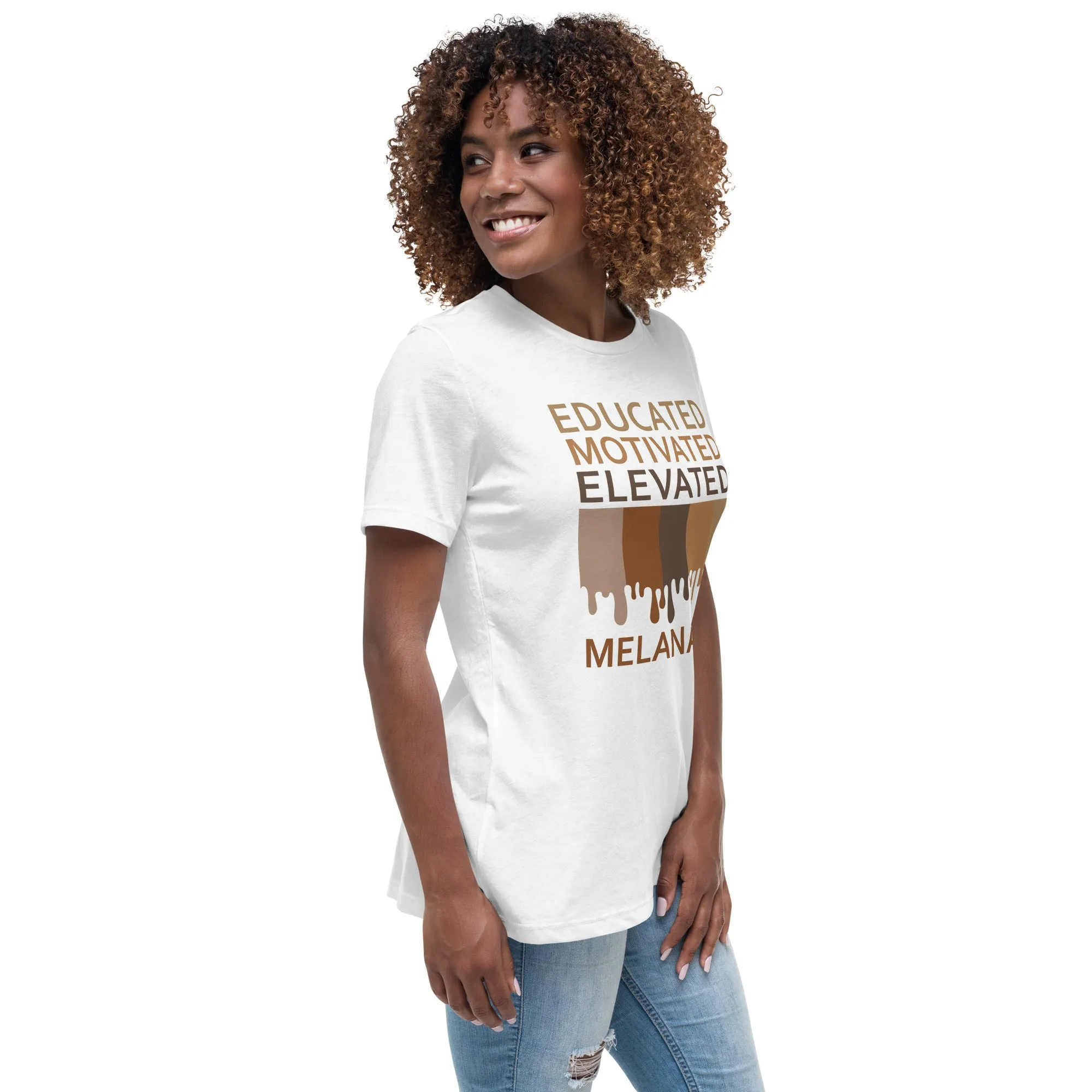 Educated Motivated Elevated Melanated Drip Women's Short Sleeve T-Shirt