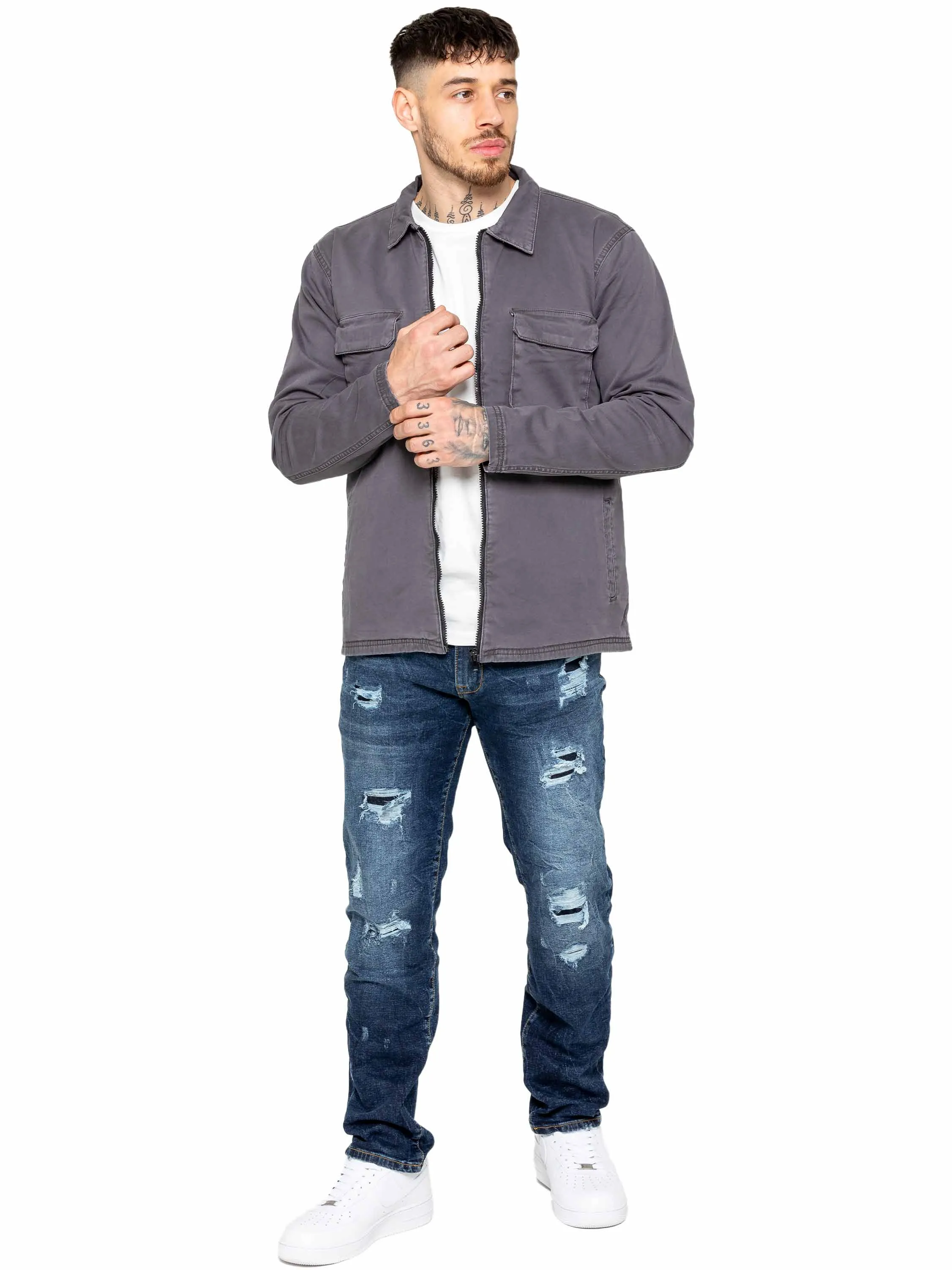 Enzo | Mens Ripped Denim Jeans