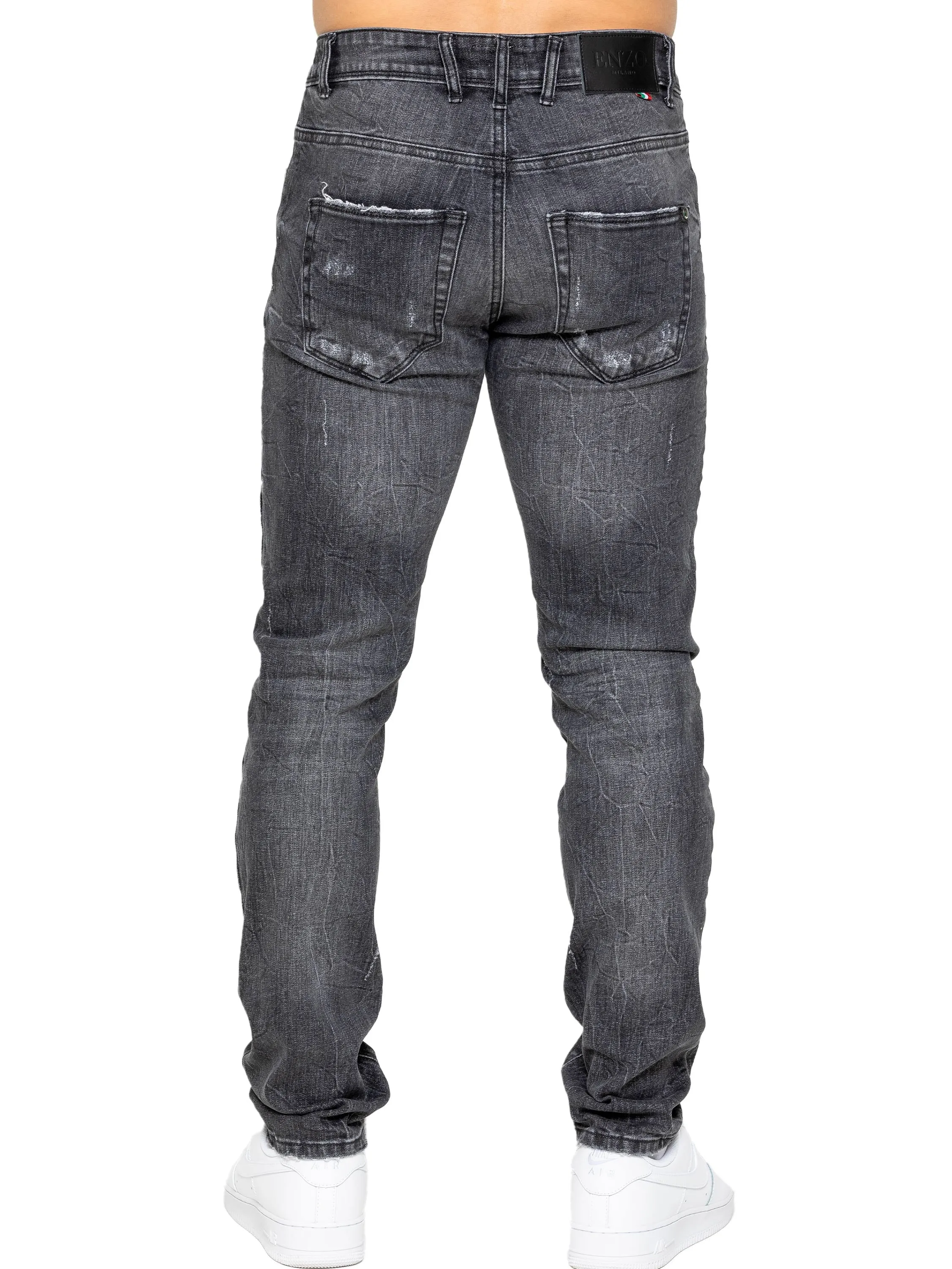 Enzo | Mens Ripped Denim Jeans