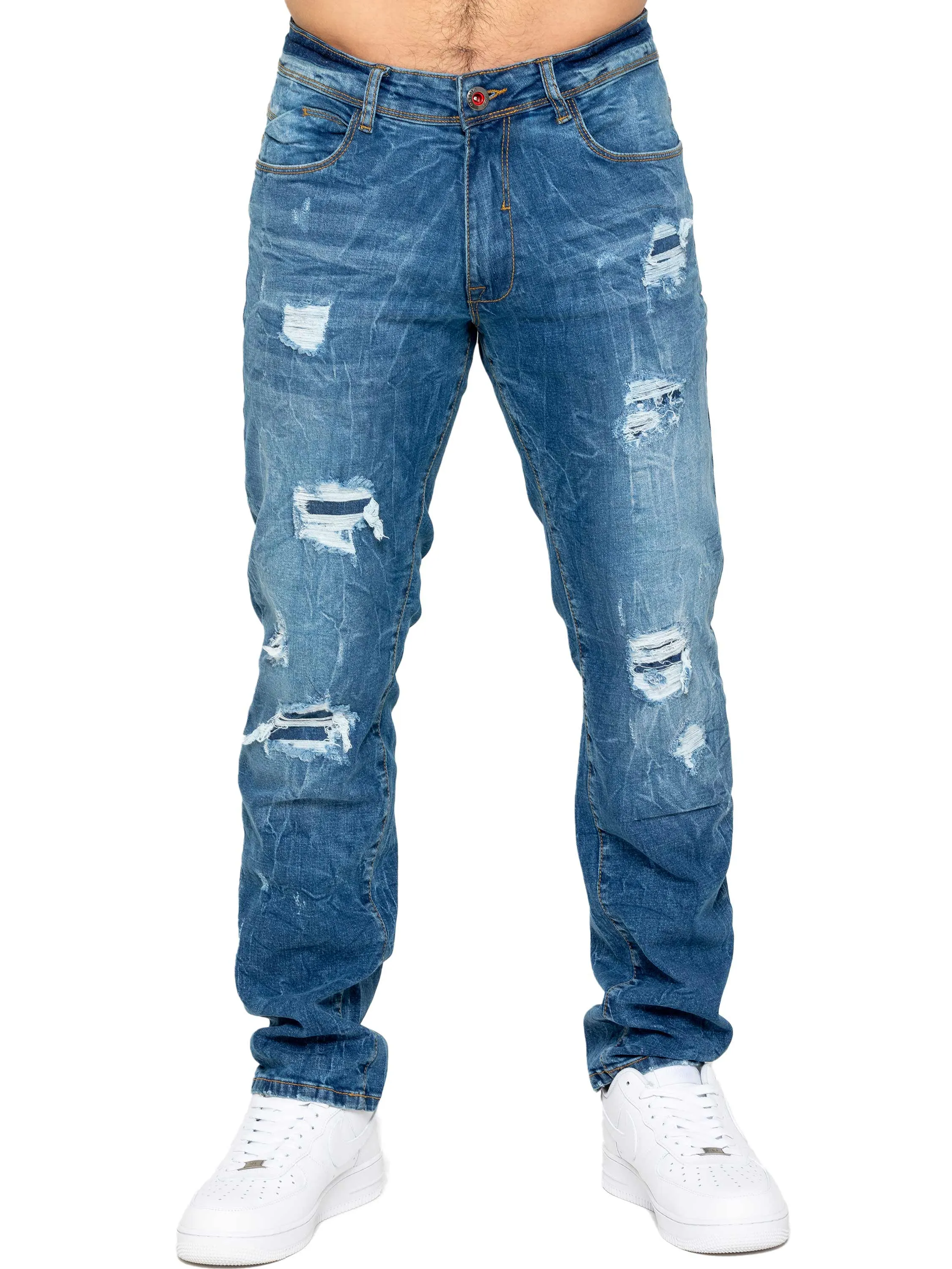 Enzo | Mens Ripped Denim Jeans