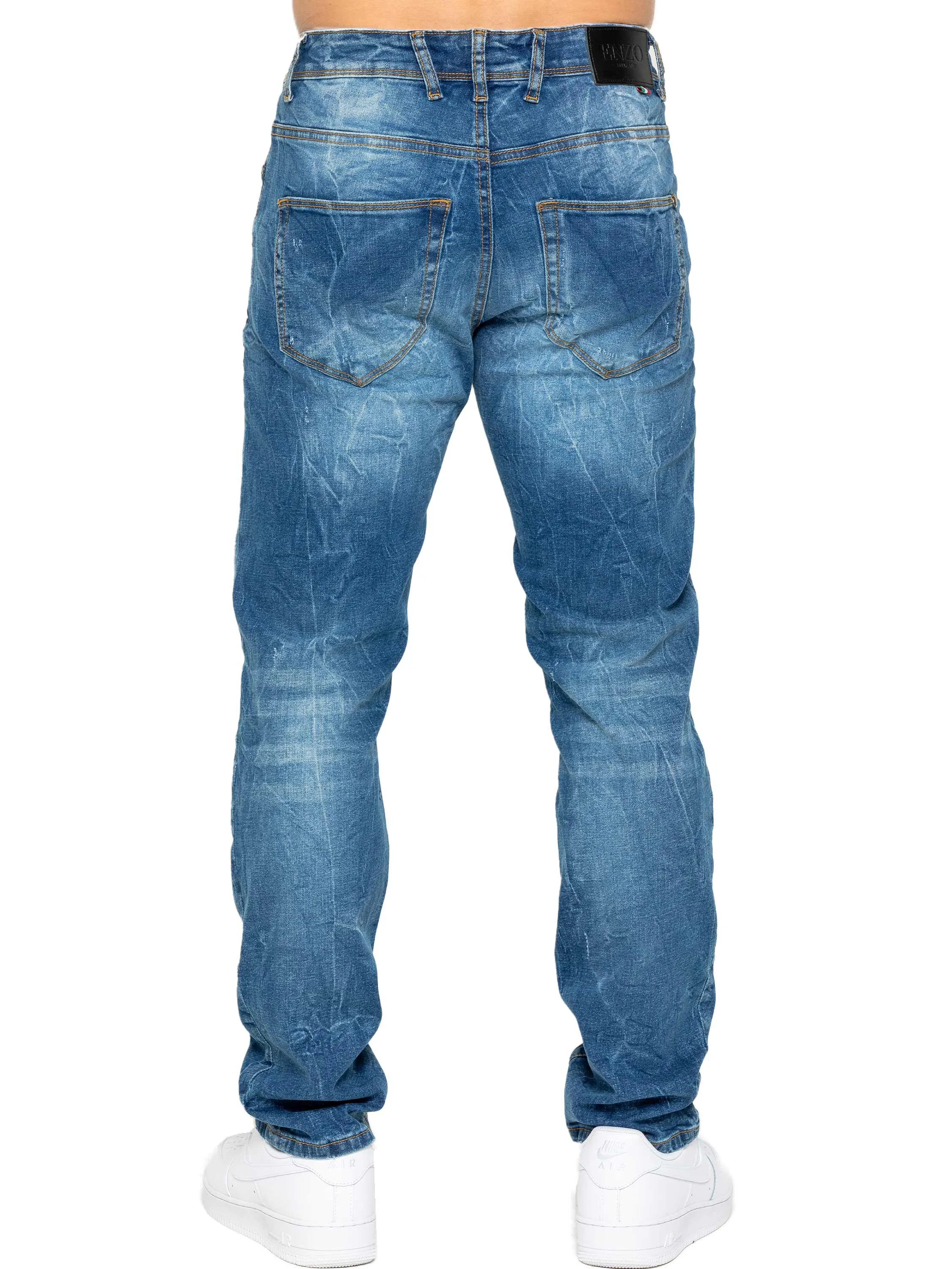 Enzo | Mens Ripped Denim Jeans