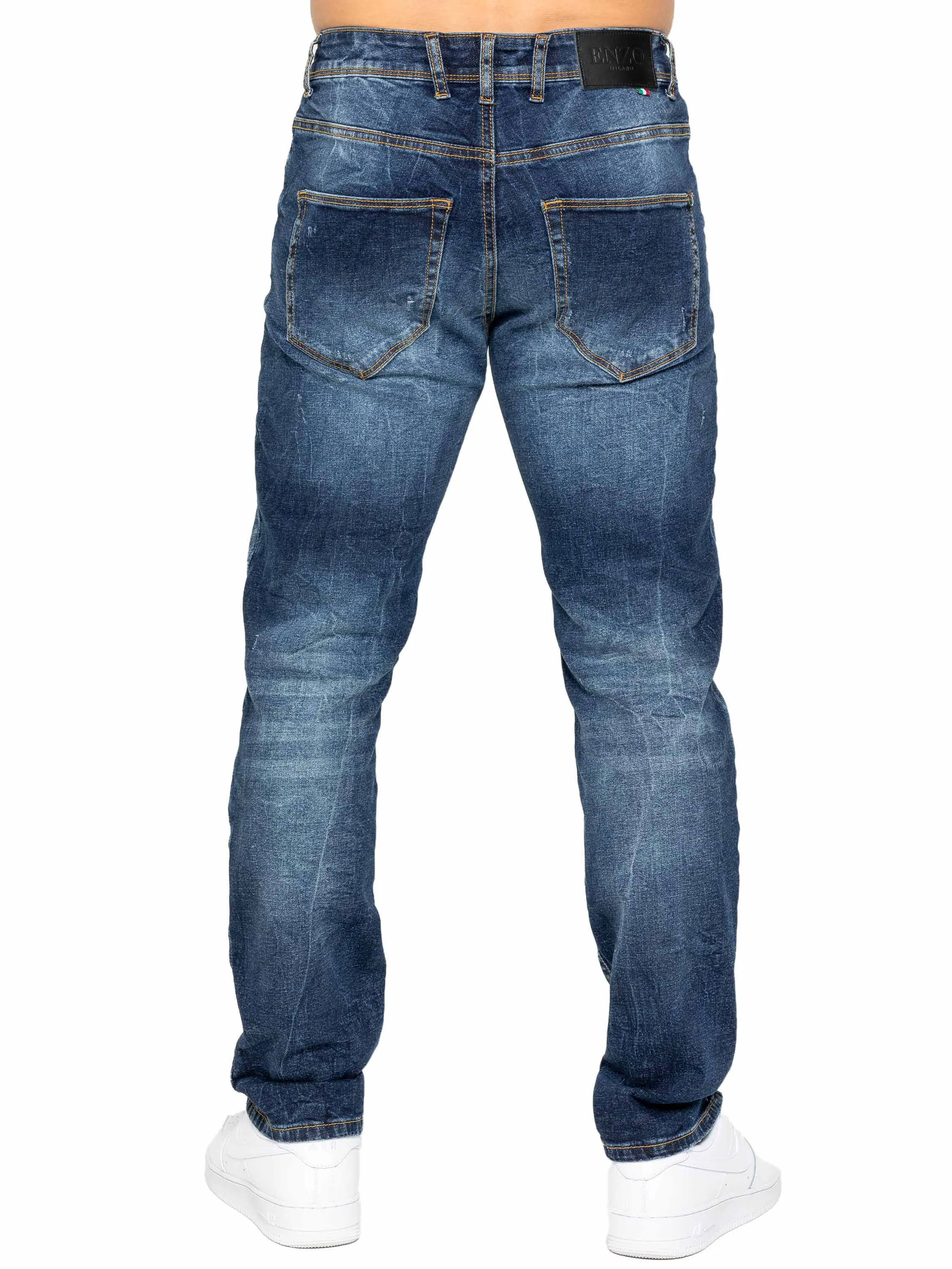 Enzo | Mens Ripped Denim Jeans