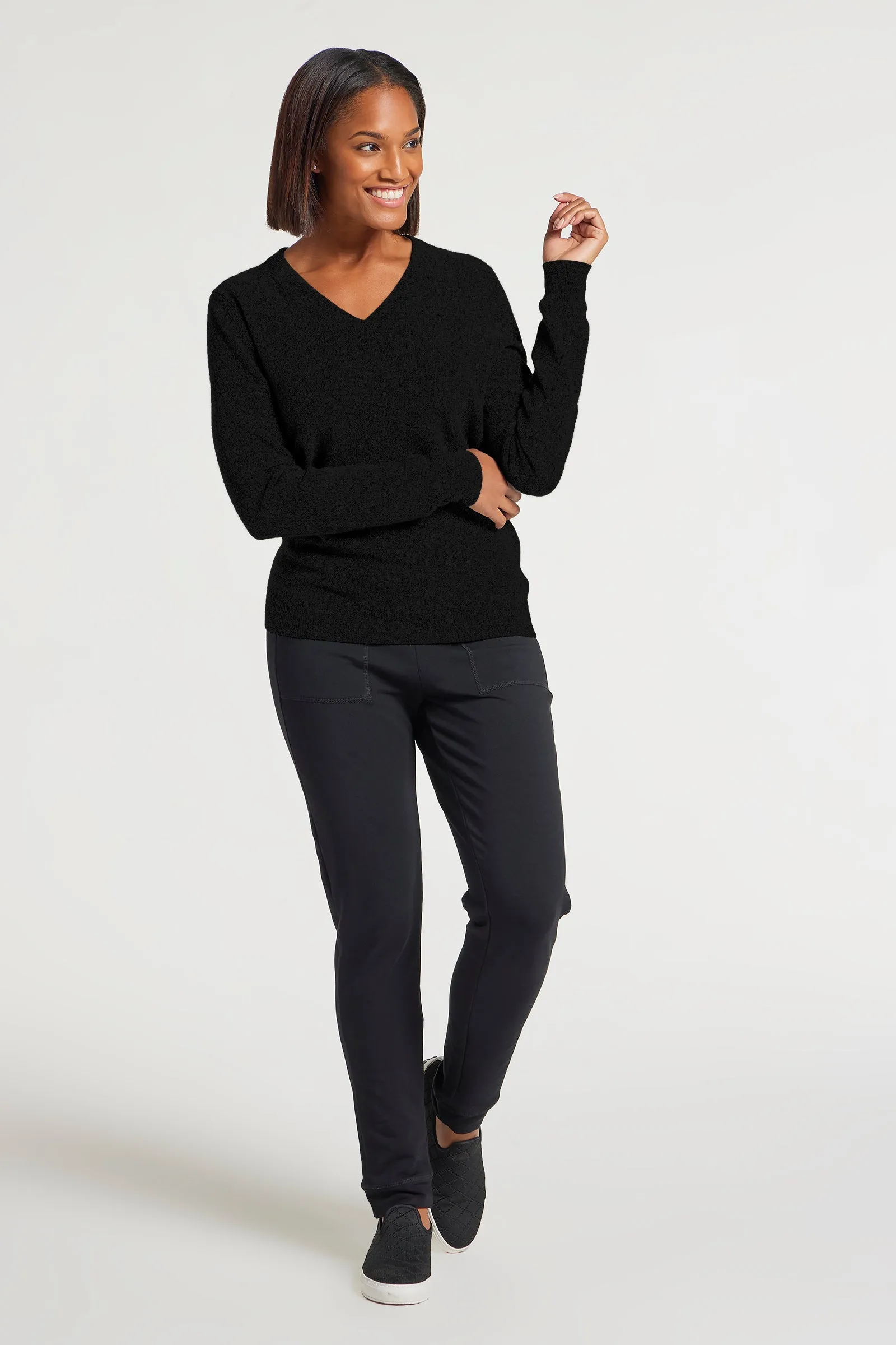 Etta V-Neck Cashmere Sweater Top