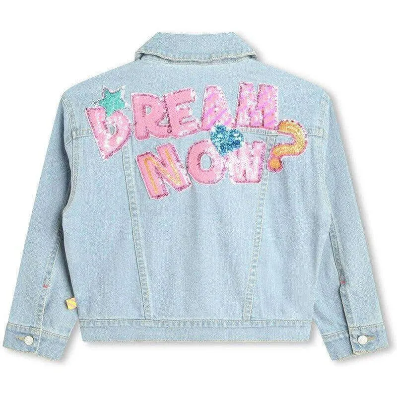 Girls Denim Sequin Jacket