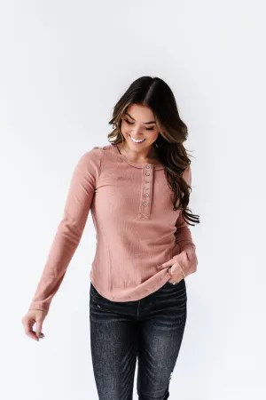 Grayson Long Sleeve Tee in Blush