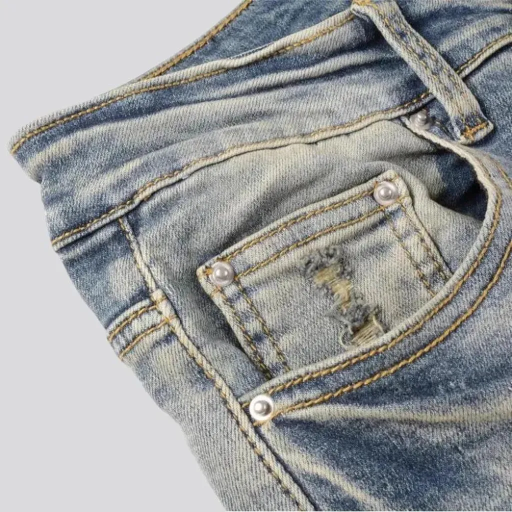 Grunge whiskered jeans
 for men