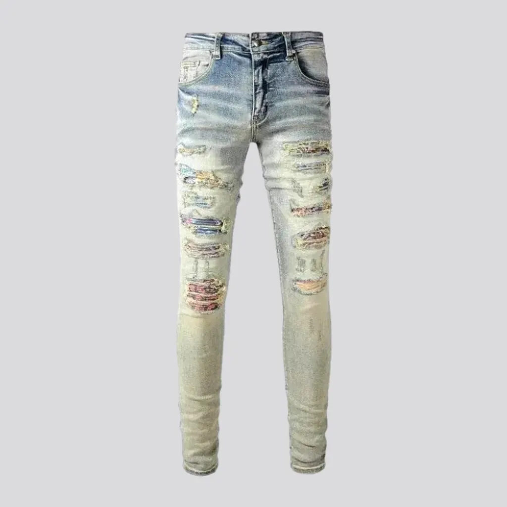 Grunge whiskered jeans
 for men