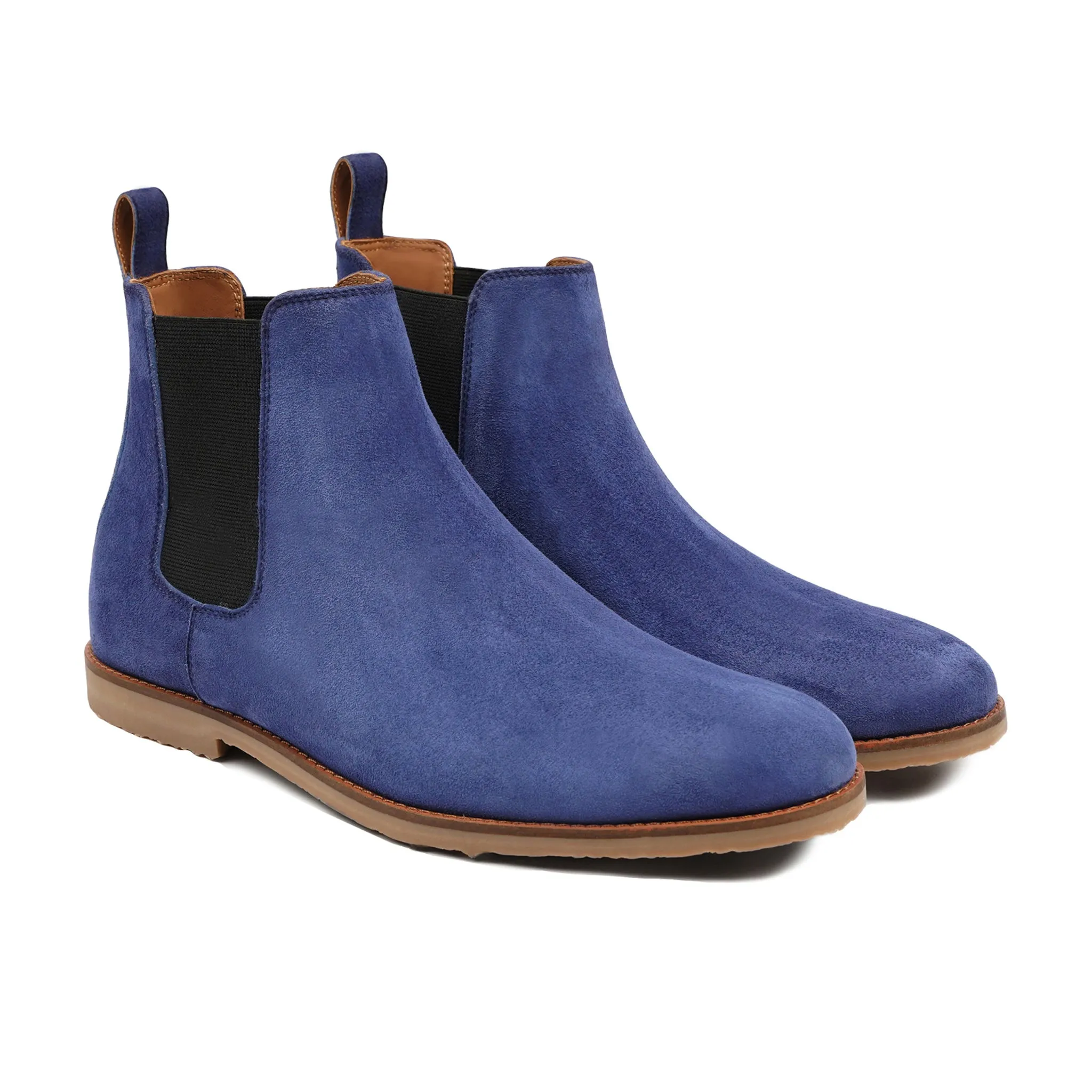 Hassel - Men's Light Blue Kid Suede Chelsea Boot