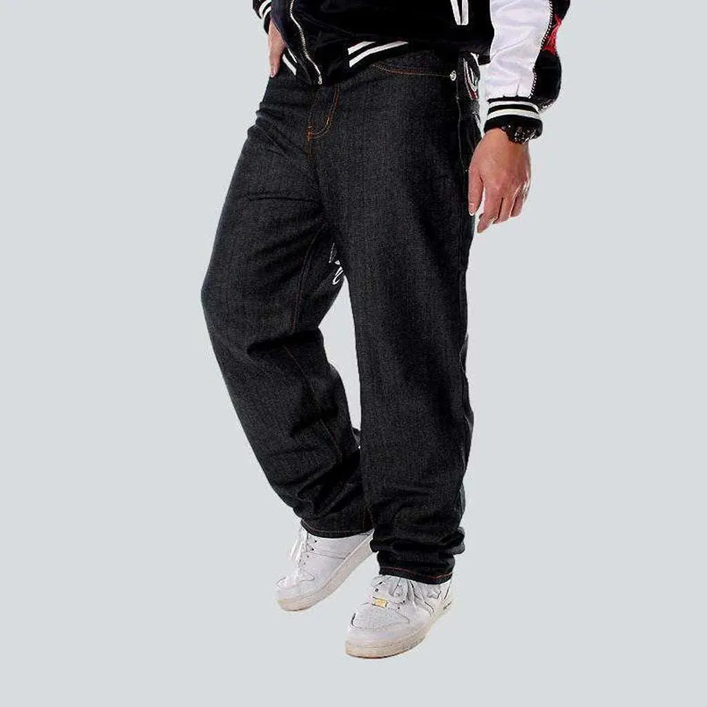 Hip-hop back embroidery men's jeans