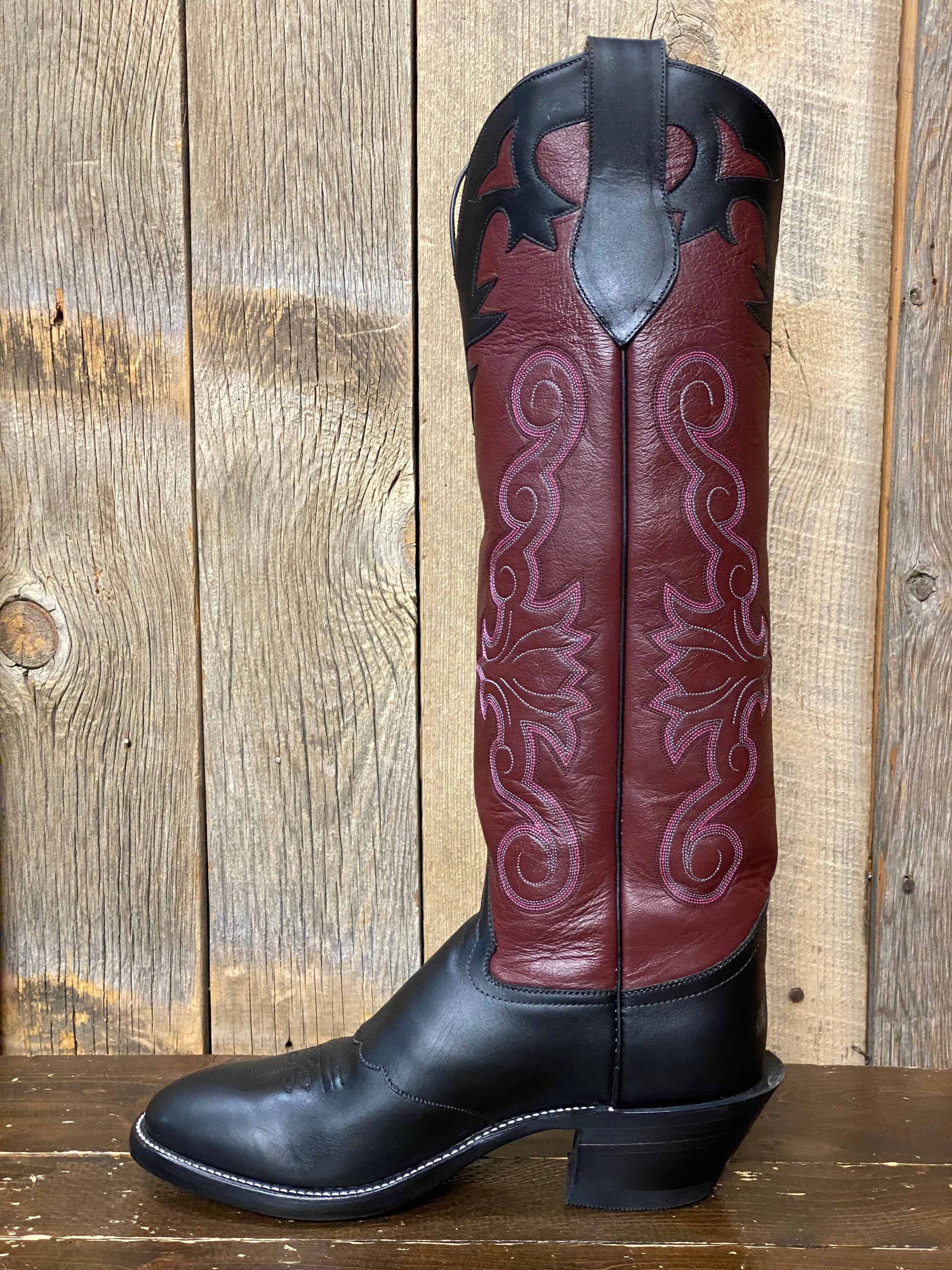 Honcho Solano® Buckaroo Bold Full Grain Leather Tall Top Cowboy Boots - Yellow / Wine / Turquoise