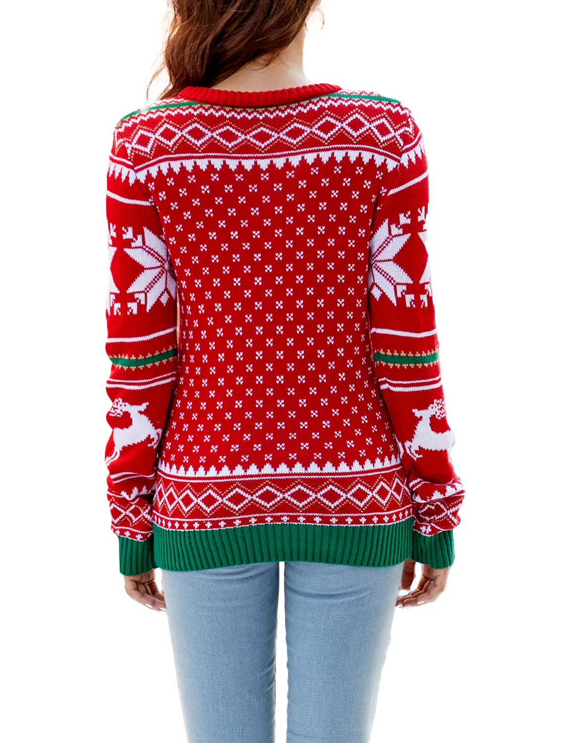 iB-iP Women's Casual Christmas Cozy Long Sleeve Top Pullover Sweater