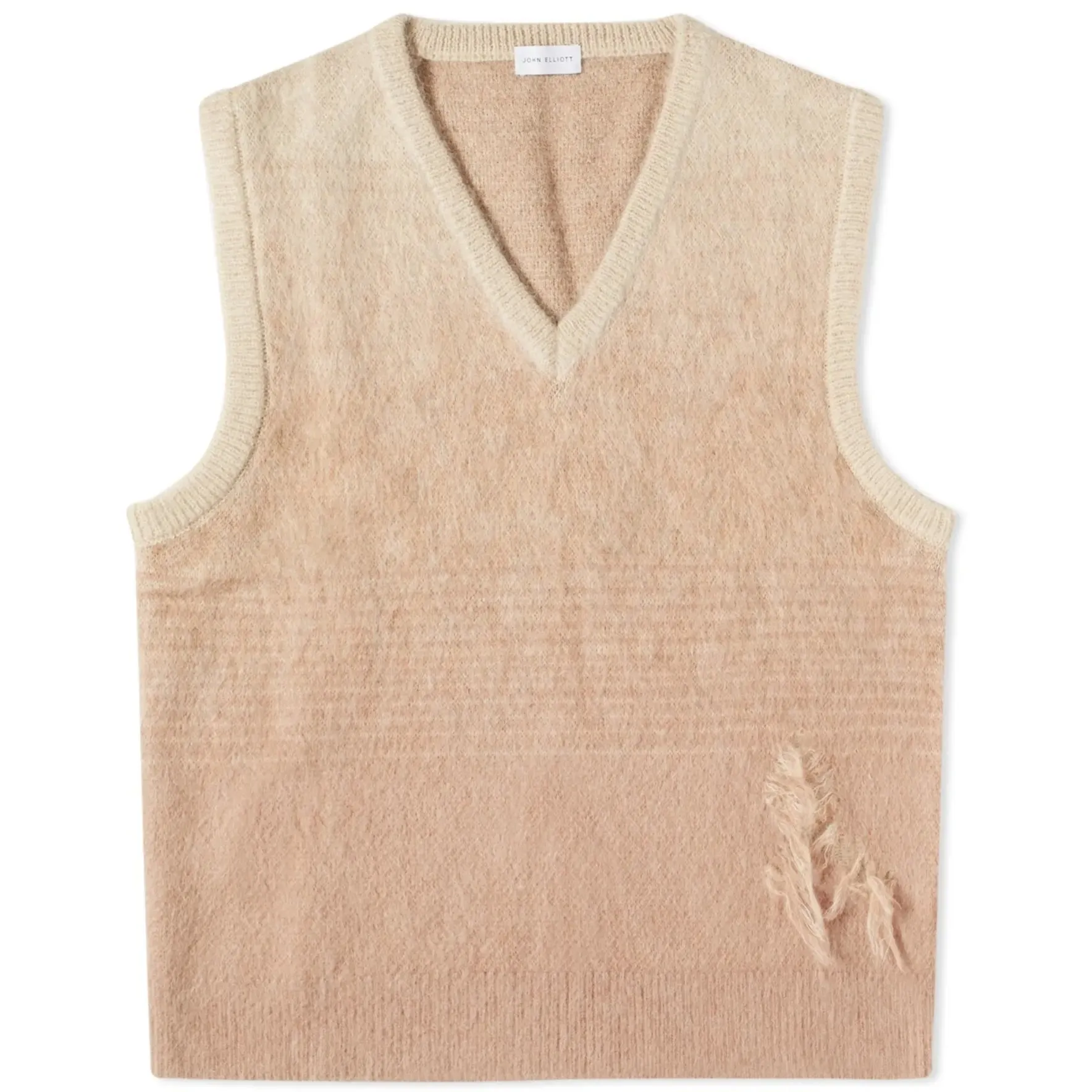 John Elliott Mohair Knit Vest, Beige