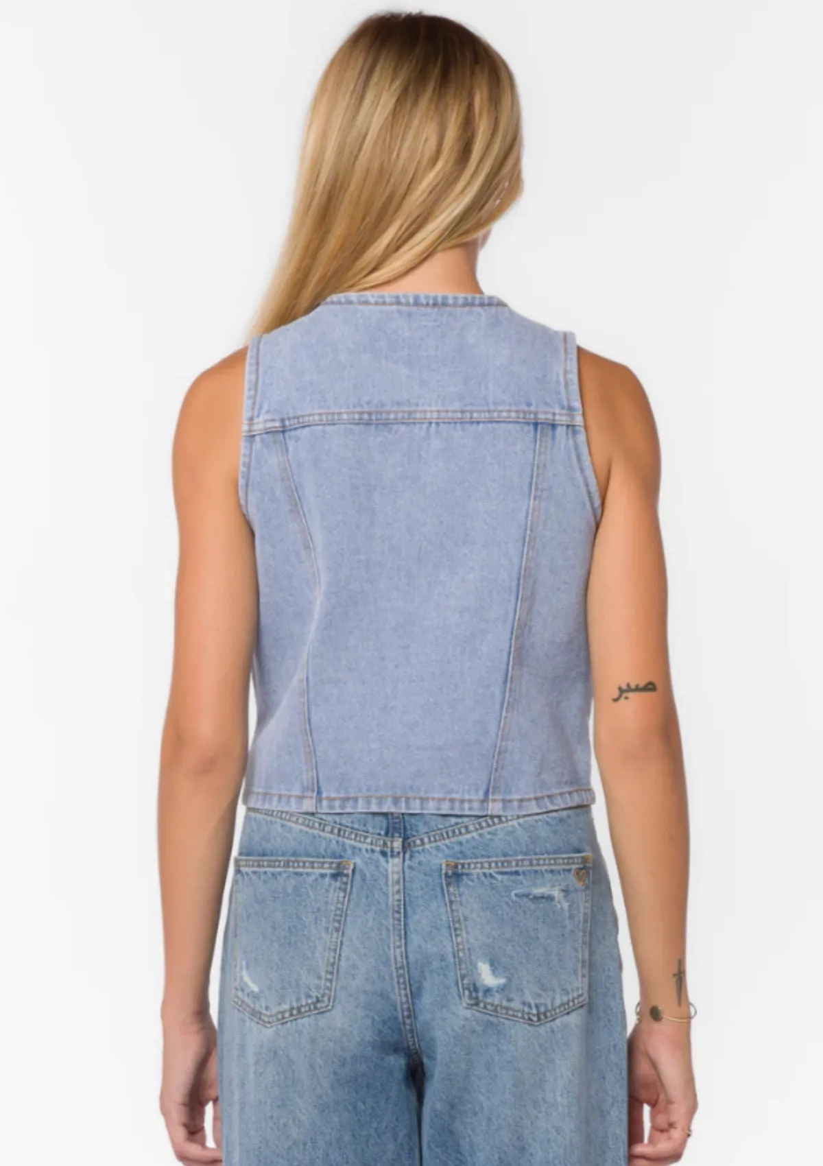 Kiana Crop Denim Vest