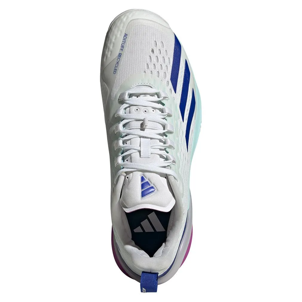 Men's adizero Cybersonic Tennis Shoes White and Lucid Blue