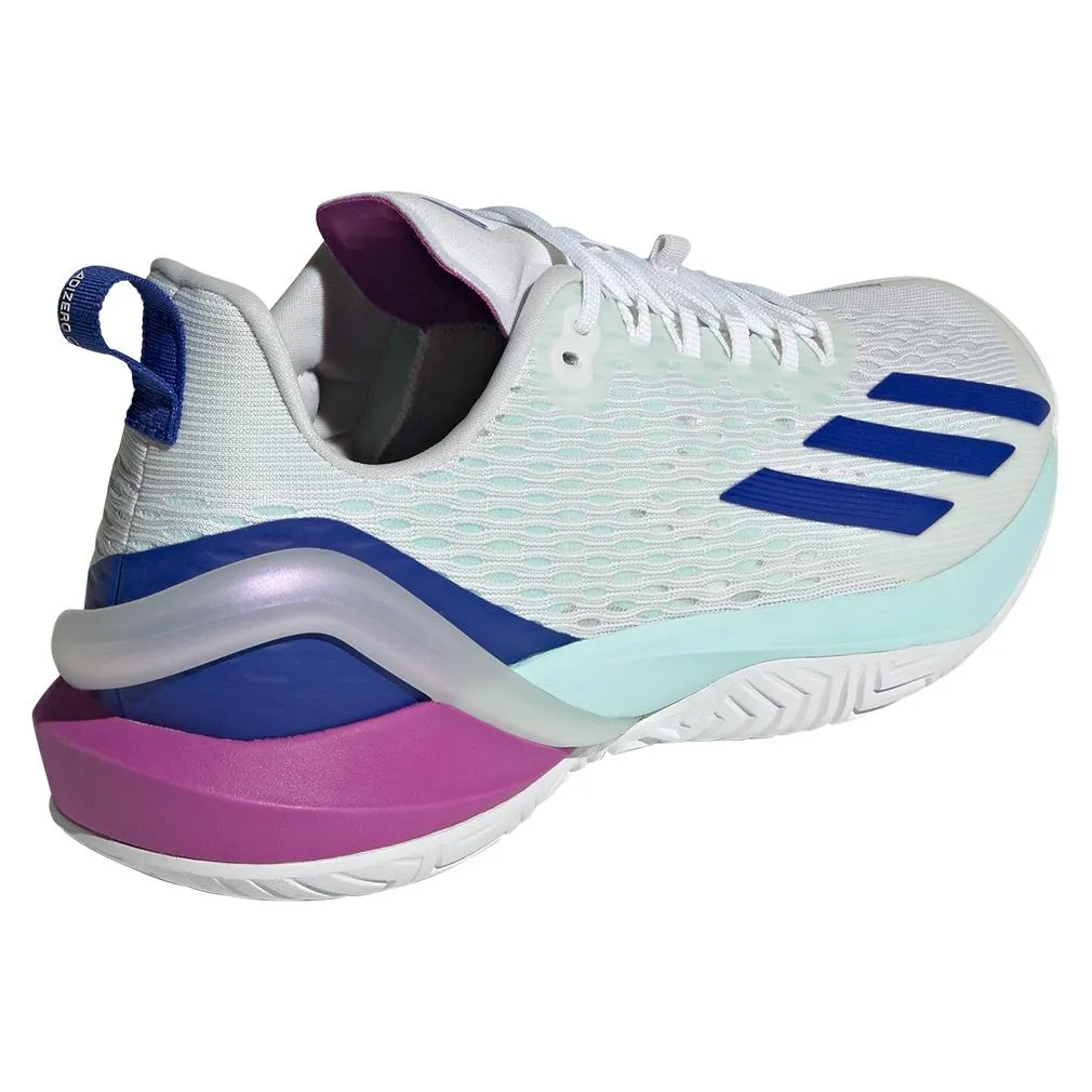 Men's adizero Cybersonic Tennis Shoes White and Lucid Blue