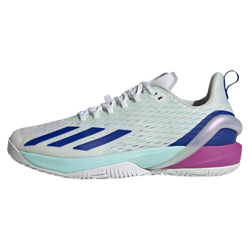 Men's adizero Cybersonic Tennis Shoes White and Lucid Blue