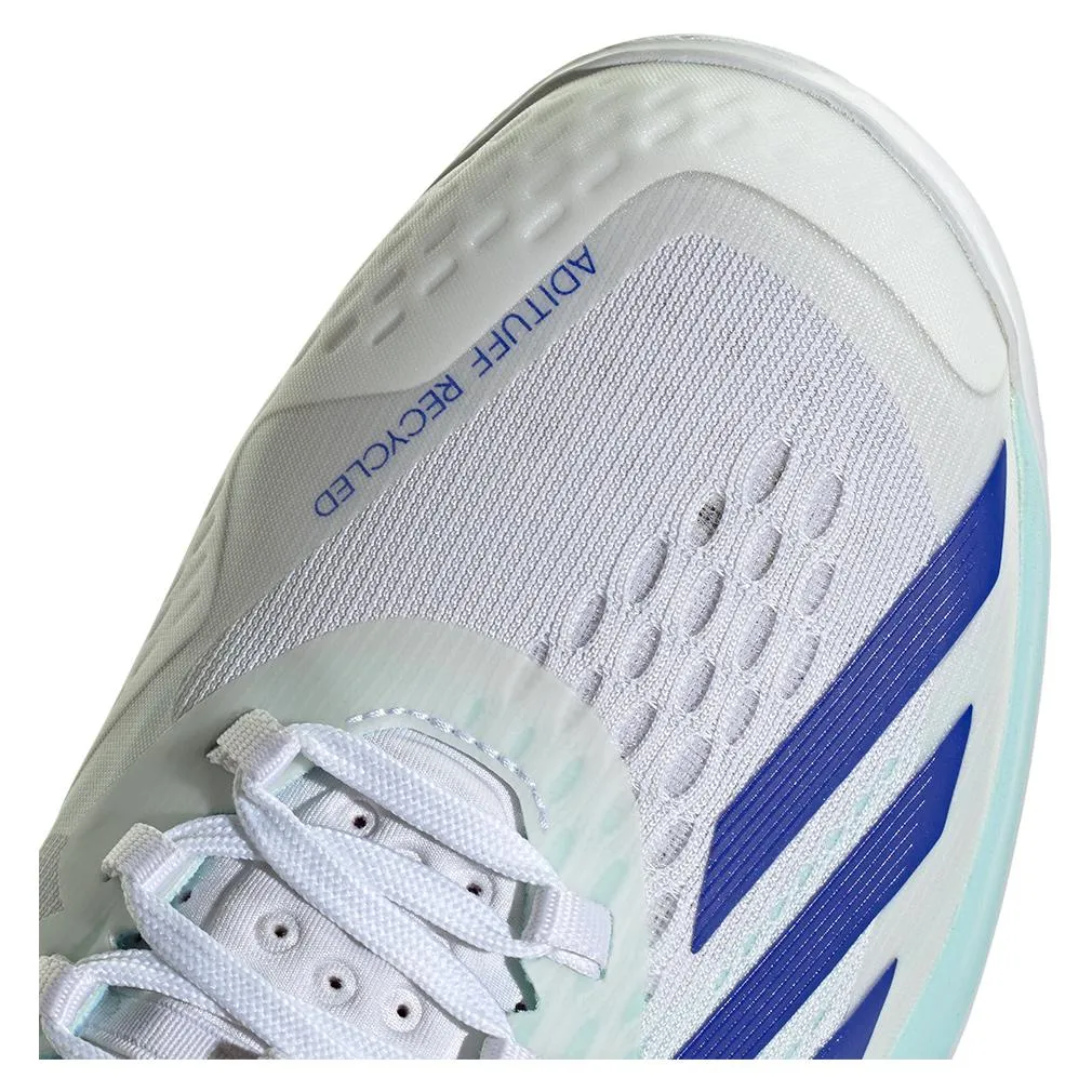 Men's adizero Cybersonic Tennis Shoes White and Lucid Blue