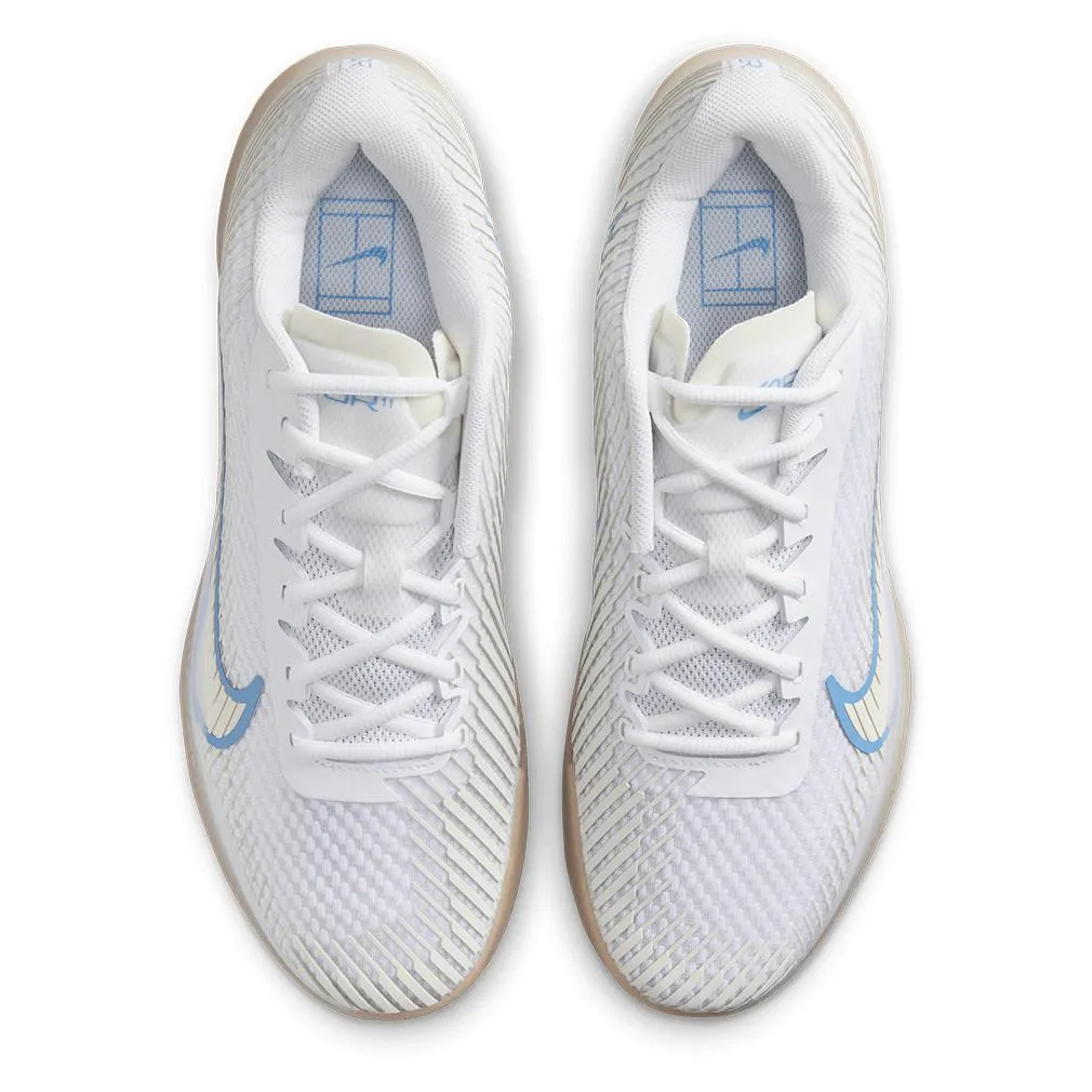 Men's Air Zoom Vapor 11 Tennis Shoes White and Light Blue