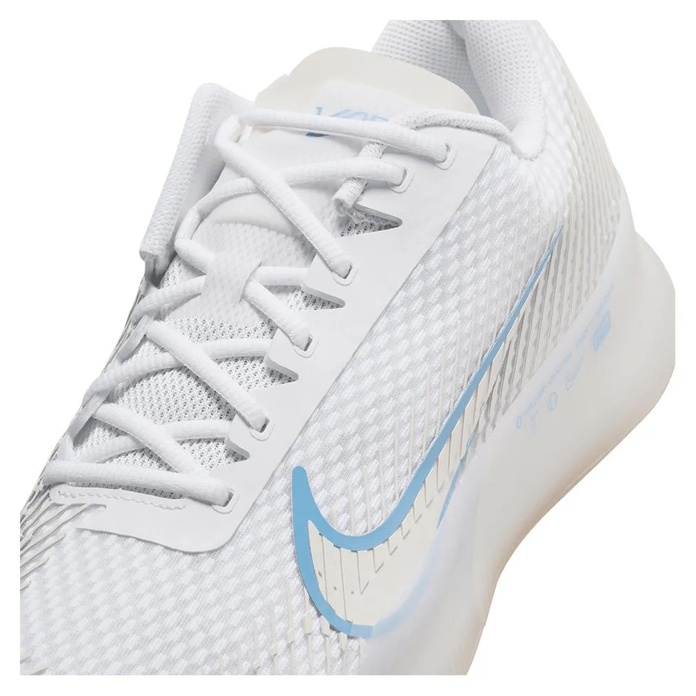 Men's Air Zoom Vapor 11 Tennis Shoes White and Light Blue