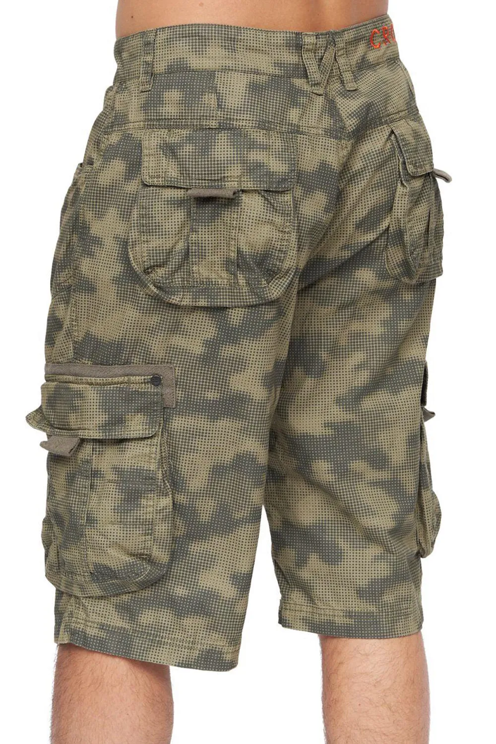 Mens Camouflage French Terry Cargo Shorts