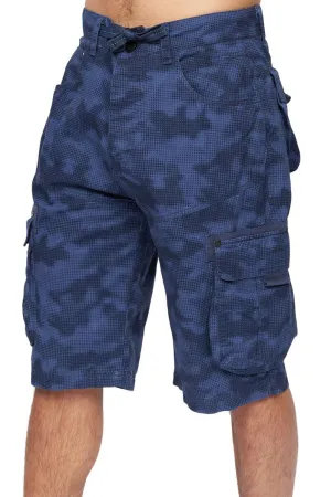 Mens Camouflage French Terry Cargo Shorts