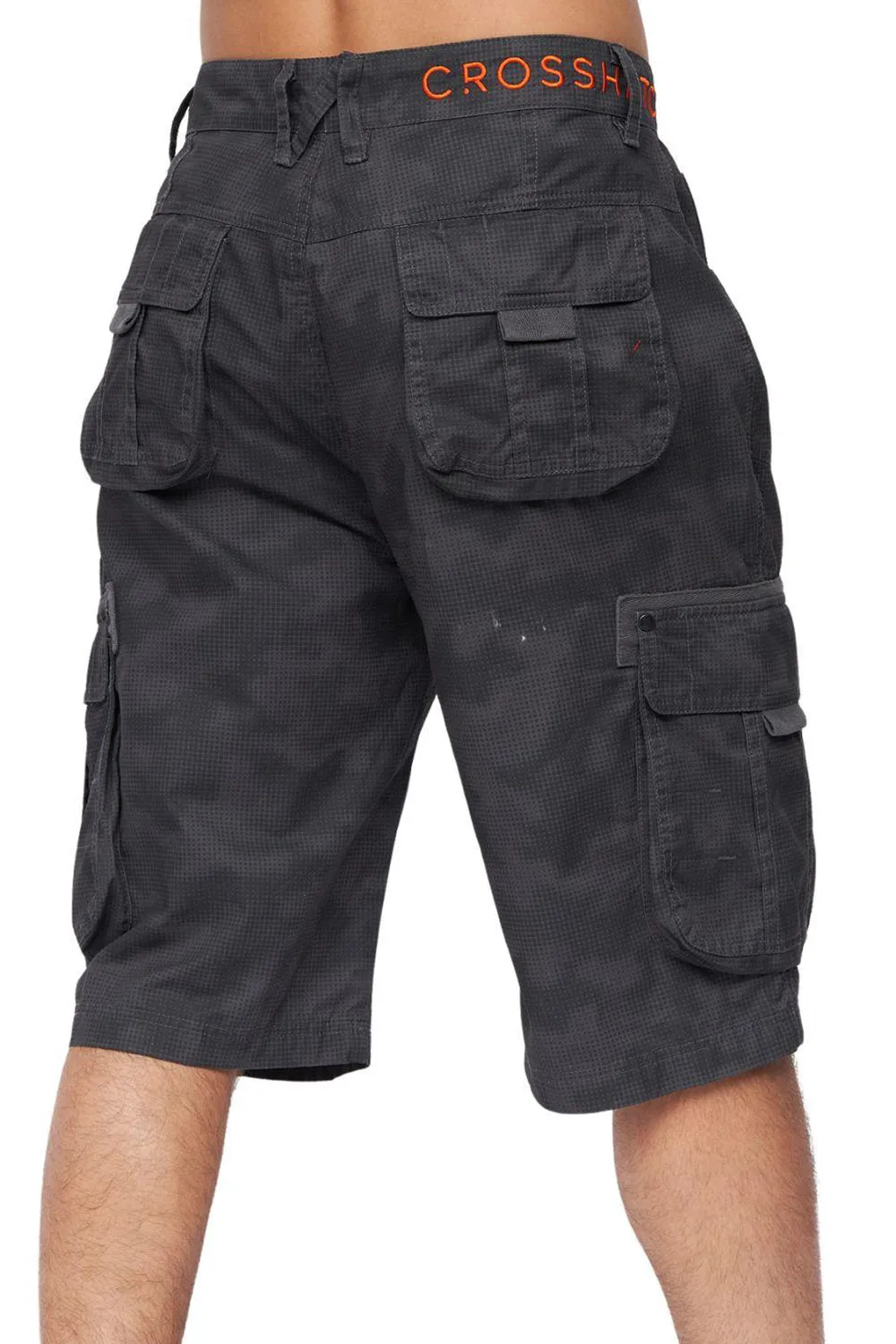 Mens Camouflage French Terry Cargo Shorts