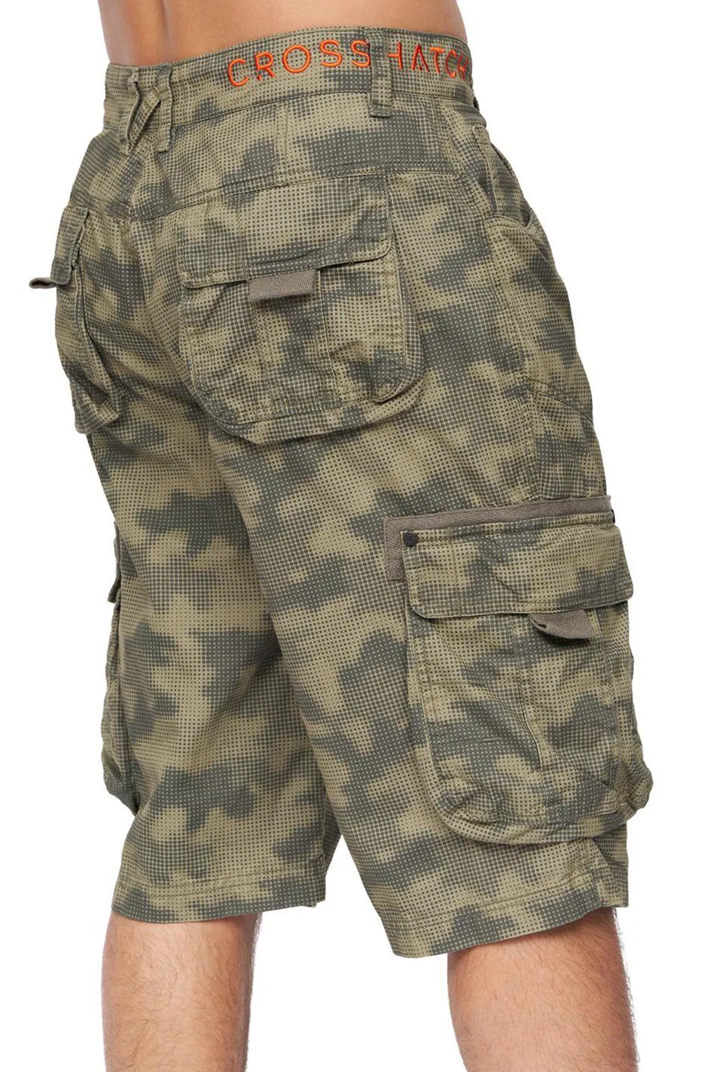 Mens Camouflage French Terry Cargo Shorts