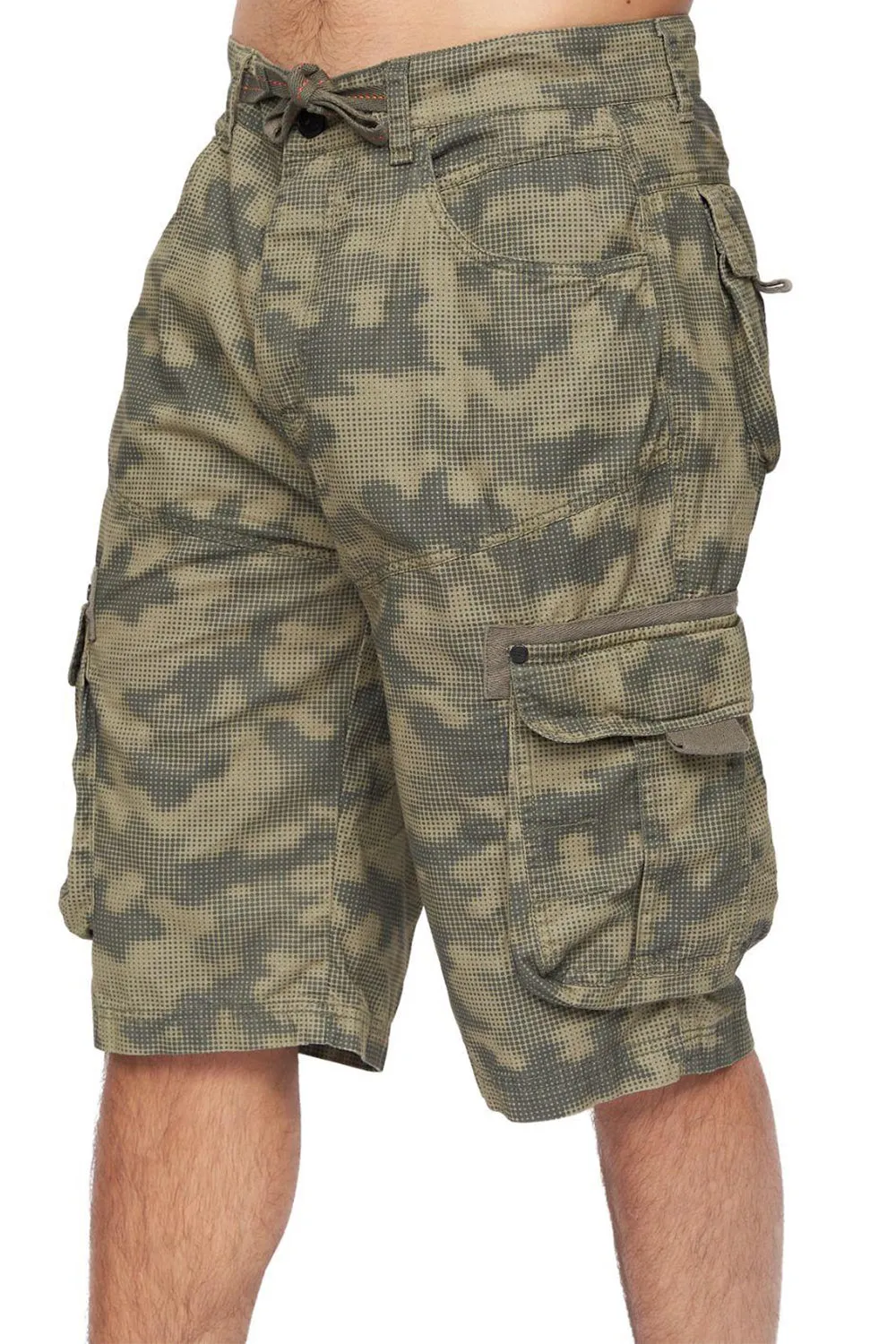 Mens Camouflage French Terry Cargo Shorts